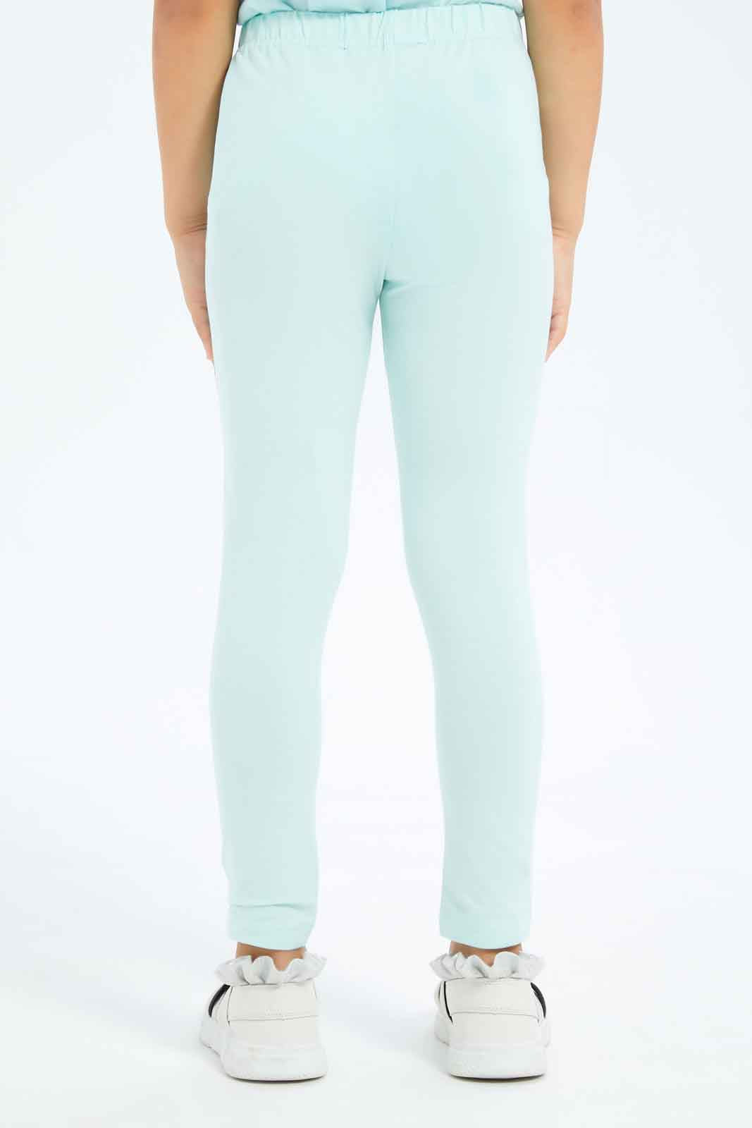 Redtag-Girls-Mint-Legging-With-Rhine-Stone-Category:Leggings,-Colour:Mint,-Deals:New-In,-Dept:Girls,-Filter:Girls-(2-to-8-Yrs),-GIR-Leggings,-New-In-GIR-APL,-Non-Sale,-S23B,-Section:Girls-(0-to-14Yrs),-TBL-Girls-2 to 8 Years