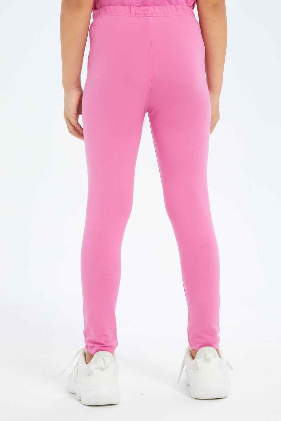 Redtag-Girls-Fuschia-Legging-With-Rhine-Stone-Category:Leggings,-Colour:Fuchsia,-Deals:New-In,-Dept:Girls,-Filter:Girls-(2-to-8-Yrs),-GIR-Leggings,-New-In-GIR-APL,-Non-Sale,-S23B,-Section:Girls-(0-to-14Yrs),-TBL-Girls-2 to 8 Years