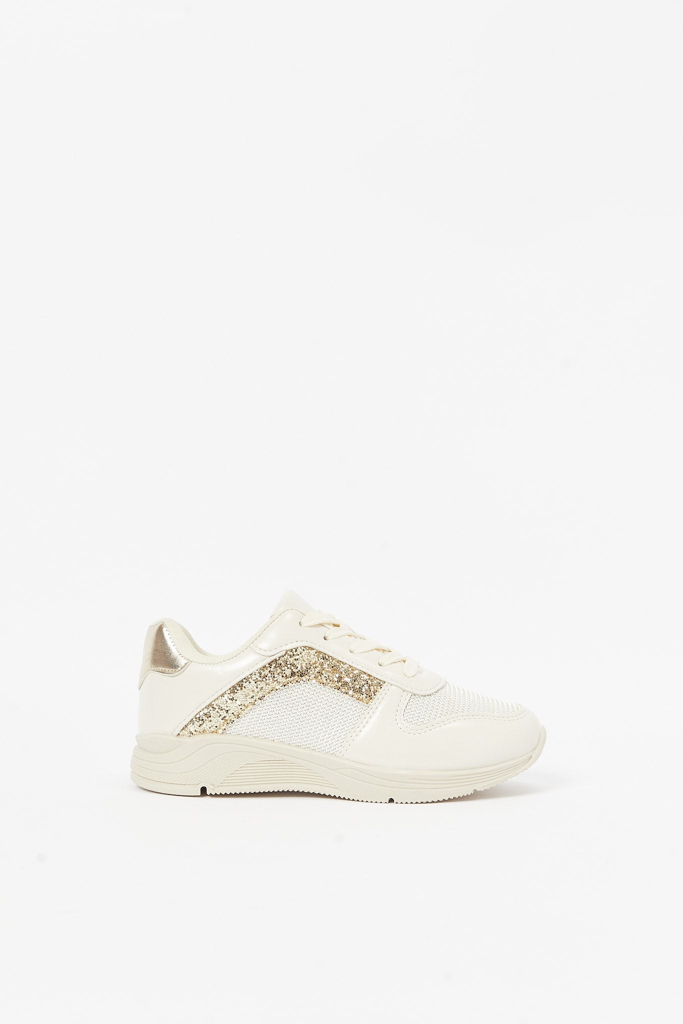 Redtag-Cream-Shimmery-Sneaker-Category:Shoes,-Colour:Cream,-Deals:New-In,-Filter:Girls-Footwear-(5-to-14-Yrs),-GSR-Trainers,-N/A,-New-In-GSR-FOO,-Non-Sale,-S23B,-Section:Girls-(0-to-14Yrs)-Senior-Girls-5 to 14 Years