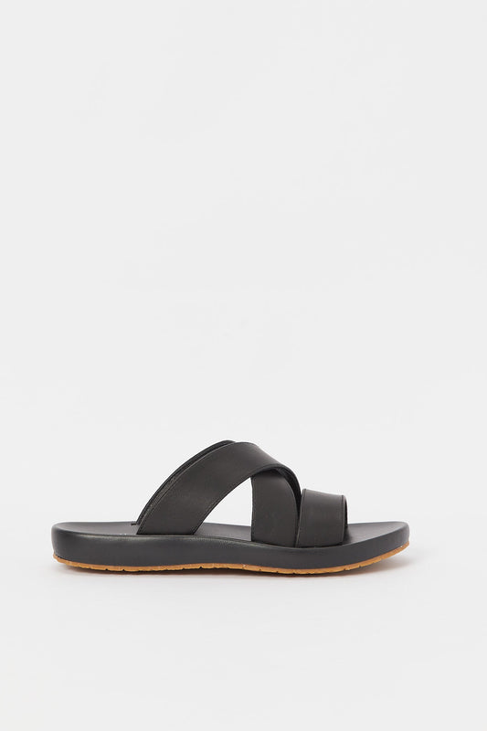 Redtag-Black-Criss-Cross-Slide-Sandal-BSR-Sandals,-Category:Shoes,-Colour:Black,-Deals:New-In,-Filter:Boys-Footwear-(5-to-14-Yrs),-H1:FOO,-H2:BSR,-H3:SAF,-H4:SAN,-N/A,-New-In-BSR-FOO,-Non-Sale,-S23B,-Season:S23B,-Section:Boys-(0-to-14Yrs)-Senior-Boys-5 to 14 Years