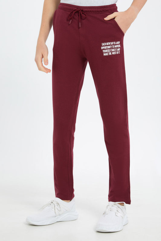 Redtag-Boys-Maroonbasic-Active-Pants-Without-Cuff-BSR-Joggers,-Category:Joggers,-Colour:Red,-Deals:New-In,-Dept:Boys,-Filter:Senior-Boys-(8-to-14-Yrs),-New-In-BSR-APL,-Non-Sale,-S23B,-Section:Boys-(0-to-14Yrs)-Senior-Boys-9 to 14 Years