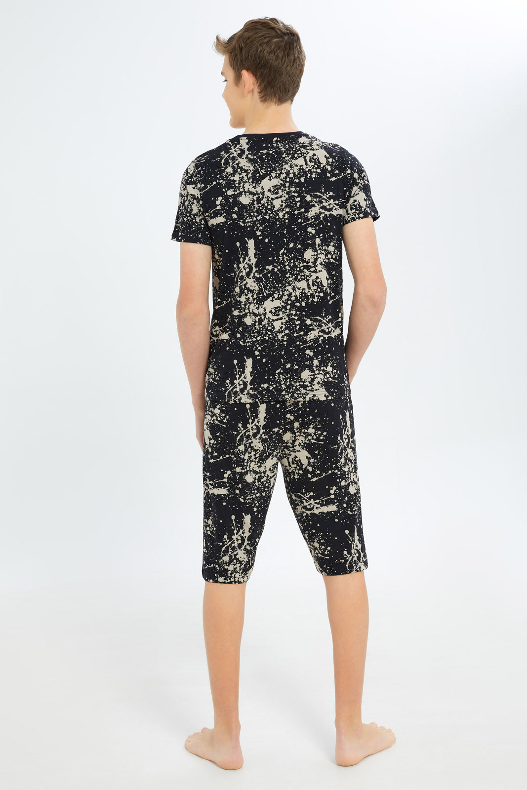 Redtag-Boys-Black-Splatter-Nightsuit-BSR-Pyjama-Sets,-Category:Pyjama-Sets,-Colour:Black,-Deals:New-In,-Dept:Boys,-Filter:Senior-Boys-(8-to-14-Yrs),-New-In-BSR-APL,-Non-Sale,-S23B,-Section:Boys-(0-to-14Yrs)-Senior-Boys-9 to 14 Years