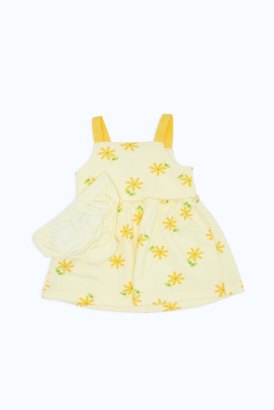 Redtag-Green-Aop-Strappy-Dreass-Category:Dresses,-Colour:White,-Deals:New-In,-Dept:New-Born,-Filter:Baby-(0-to-12-Mths),-H1:KWR,-H2:NBF,-H3:DRS,-H4:CAD,-NBF-Dresses,-New-In-NBF-APL,-Non-Sale,-RMD,-S23C,-Season:S23C,-Section:Boys-(0-to-14Yrs)-Baby-0 to 12 Months
