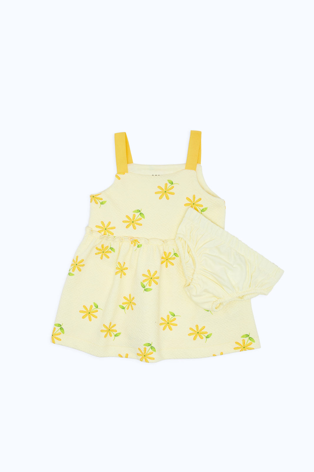 Redtag-Green-Aop-Strappy-Dreass-Category:Dresses,-Colour:White,-Deals:New-In,-Dept:New-Born,-Filter:Baby-(0-to-12-Mths),-H1:KWR,-H2:NBF,-H3:DRS,-H4:CAD,-NBF-Dresses,-New-In-NBF-APL,-Non-Sale,-RMD,-S23C,-Season:S23C,-Section:Boys-(0-to-14Yrs)-Baby-0 to 12 Months