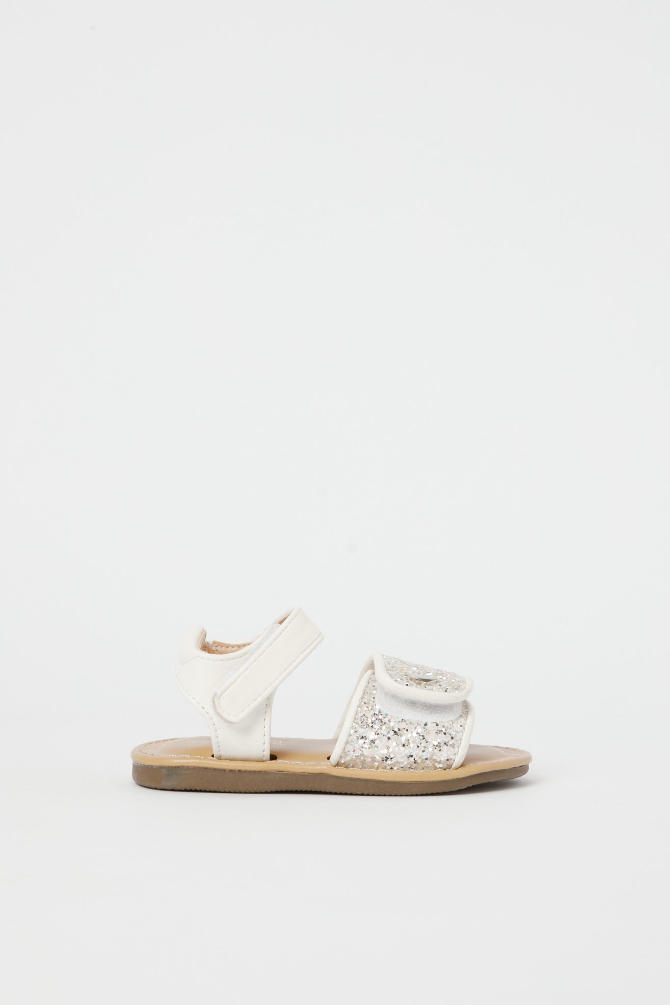 Redtag-Cream-Glitter-Sandal-Category:Shoes,-Colour:Cream,-Deals:New-In,-Filter:Girls-Footwear-(1-to-3-Yrs),-H1:FOO,-H2:ING,-H3:SHO,-H4:CAH,-ING-Shoes,-New-In-ING-FOO,-Non-Sale,-Promo:,-RMD,-S23B,-Season:S23B,-Section:Girls-(0-to-14Yrs)-Infant-Girls-1 to 3 Years