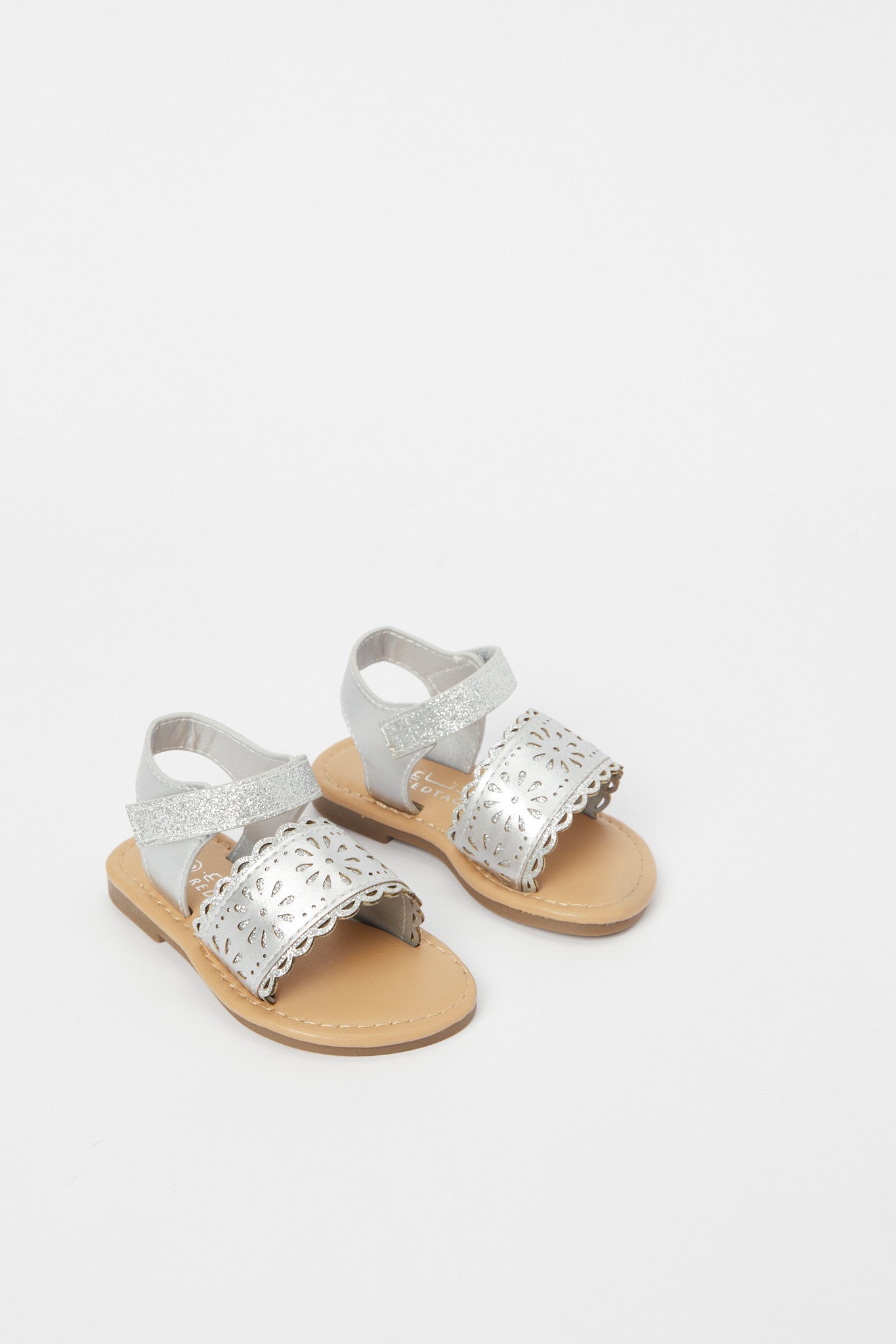 Redtag-Silver-Laser-Cut-Sandal-Category:Shoes,-Colour:Silver,-Deals:New-In,-Filter:Girls-Footwear-(1-to-3-Yrs),-H1:FOO,-H2:ING,-H3:SHO,-H4:CAH,-ING-Shoes,-New-In-ING-FOO,-Non-Sale,-Promo:,-RMD,-S23B,-Season:S23B,-Section:Girls-(0-to-14Yrs)-Infant-Girls-1 to 3 Years