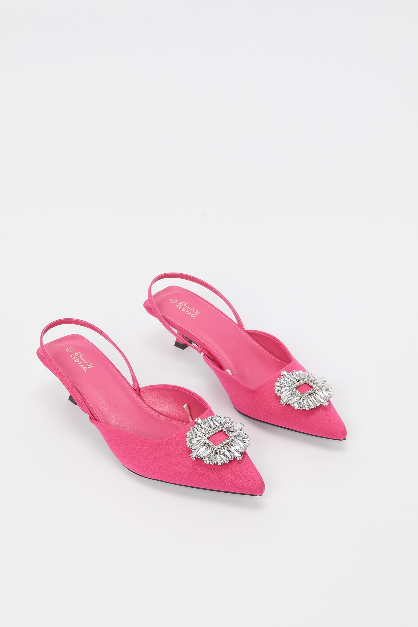 Redtag-Pink-Satin-Embellished-Slingback-Category:Shoes,-Colour:Pink,-Deals:New-In,-Filter:Women's-Footwear,-H1:FOO,-H2:LAD,-H3:SHO,-H4:FOS,-New-In-Women-FOO,-Non-Sale,-Promo:RMD,-RMD,-S23B,-Season:S23B,-Section:Women,-Women-Formal-Shoes-Women's-