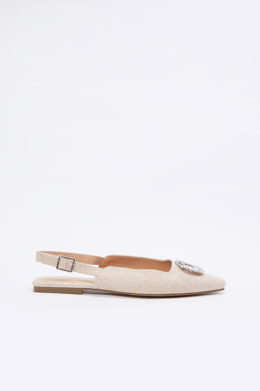 Redtag-Linen-Slingback-With-Embellishment-Category:Shoes,-Colour:Beige,-Deals:New-In,-Filter:Women's-Footwear,-H1:FOO,-H2:LAD,-H3:SHO,-H4:CAH,-New-In-Women-FOO,-Non-Sale,-Promo:,-RMD,-S23B,-Season:S23B,-Section:Women,-Women-Shoes-Women's-