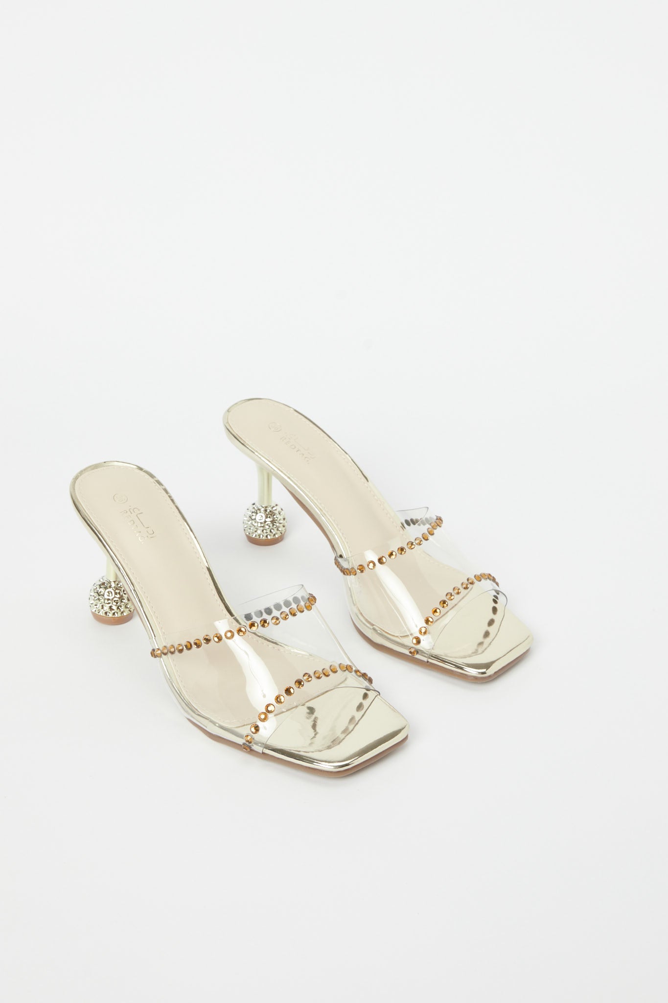 Redtag-Gold-Vinyl-Mule-Category:Shoes,-Colour:Gold,-Deals:New-In,-Filter:Women's-Footwear,-H1:FOO,-H2:LAD,-H3:SAF,-H4:SAN,-Heels,-LEC-Sandals,-New-In-Women-FOO,-Non-Sale,-Promo:,-RMD,-S23B,-Season:S23B,-Section:Women-Women's-