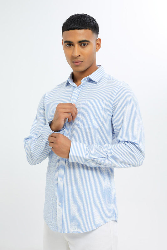 Redtag-Men-Sky-Blue-Seer-Sucker-Shirt-Category:Shirts,-Colour:Sky-Blue,-Deals:New-In,-Dept:Menswear,-Filter:Men's-Clothing,-H1:MWR,-H2:GEN,-H3:SHI,-H4:CSH,-Men-Shirts,-New-In-Men-APL,-Non-Sale,-RMD,-S23C,-Season:S23C,-Section:Men-Men's-