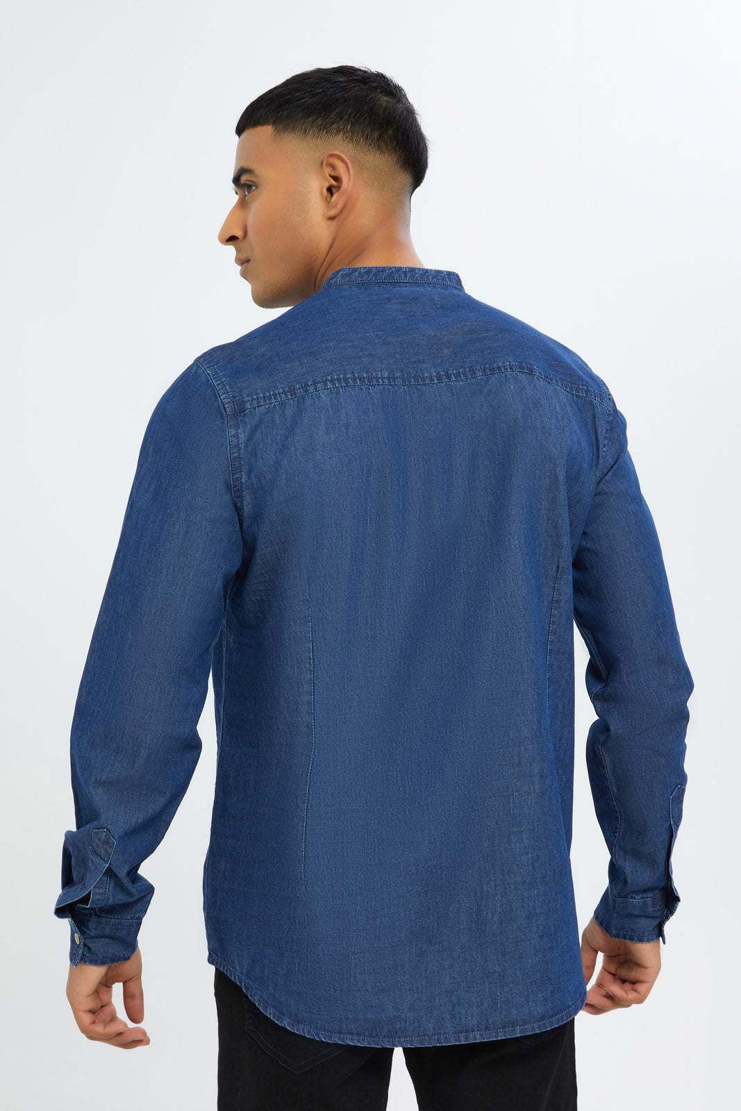 Redtag-Men-Indigo-Denim-Kurta-Category:Shirts,-Colour:Indigo,-Deals:New-In,-Dept:Menswear,-Filter:Men's-Clothing,-H1:MWR,-H2:GEN,-H3:SHI,-H4:CSH,-Men-Shirts,-New-In-Men-APL,-Non-Sale,-S23C,-Season:S23C,-Section:Men-Men's-