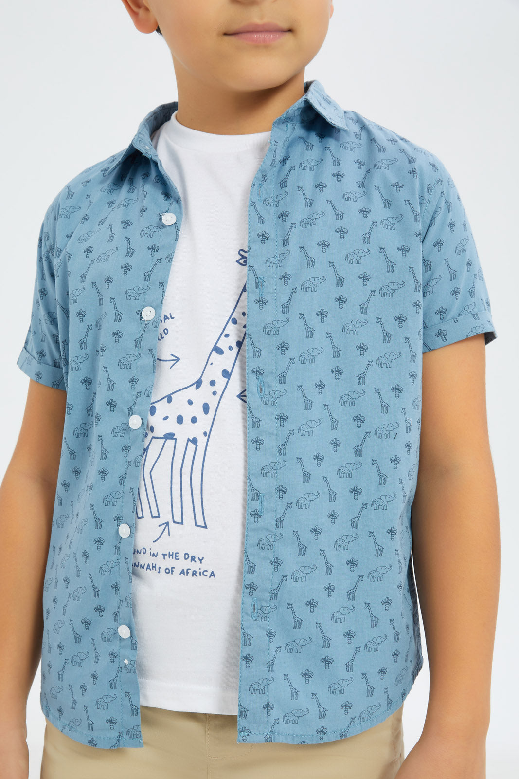 Redtag-Boys-Short-Sleeve-Printed-Shirt-With-T-Shirt-Set-BOY-Shirts,-Category:Shirts,-Colour:Blue,-Deals:New-In,-Dept:Boys,-Filter:Boys-(2-to-8-Yrs),-H1:KWR,-H2:BOY,-H3:SHI,-H4:CSH,-New-In-BOY-APL,-Non-Sale,-S23B,-Season:S23B,-Section:Boys-(0-to-14Yrs)-Boys-2 to 8 Years