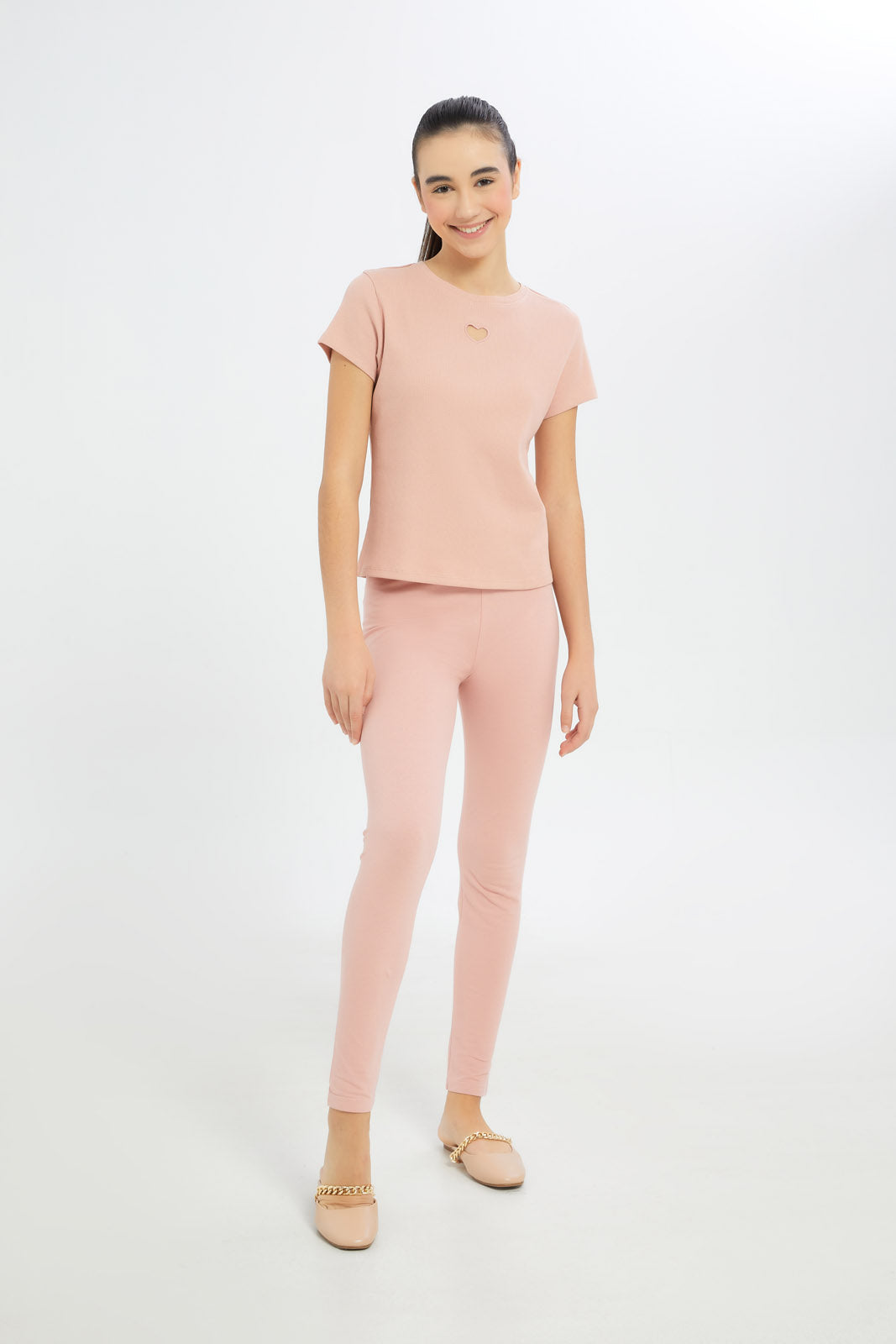 Redtag-Girls-Pique-Leggings-Category:Leggings,-Colour:Apricot,-Deals:New-In,-Dept:Girls,-Filter:Senior-Girls-(8-to-14-Yrs),-GSR-Leggings,-H1:KWR,-H2:GSR,-H3:TRS,-H4:LEG,-New-In-GSR-APL,-Non-Sale,-S23C,-Season:S23D,-Section:Girls-(0-to-14Yrs),-TBL-Senior-Girls-9 to 14 Years