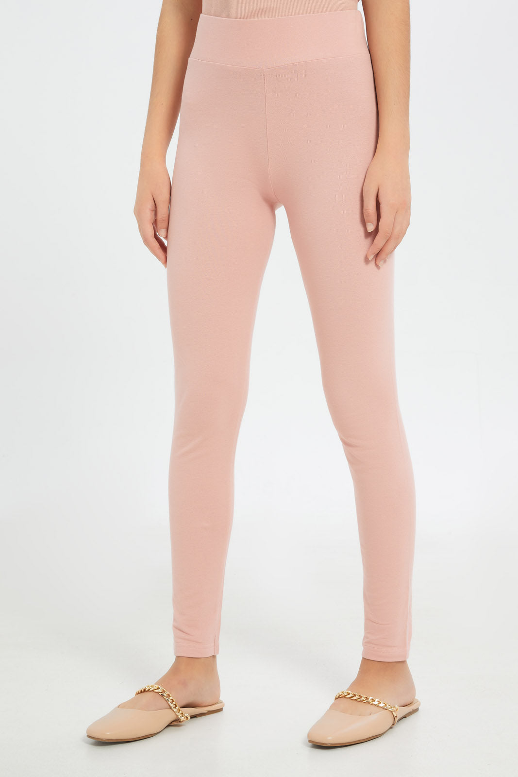 Redtag-Girls-Pique-Leggings-Category:Leggings,-Colour:Apricot,-Deals:New-In,-Dept:Girls,-Filter:Senior-Girls-(8-to-14-Yrs),-GSR-Leggings,-H1:KWR,-H2:GSR,-H3:TRS,-H4:LEG,-New-In-GSR-APL,-Non-Sale,-S23C,-Season:S23D,-Section:Girls-(0-to-14Yrs),-TBL-Senior-Girls-9 to 14 Years