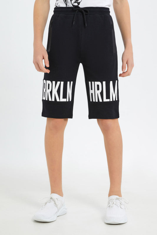 Redtag-Boys-Black-Brkln-Hrlm-Active-Shorts-BSR-Shorts,-Category:Shorts,-Colour:Black,-Deals:New-In,-Dept:Boys,-Filter:Senior-Boys-(8-to-14-Yrs),-H1:KWR,-H2:BSR,-H3:SPW,-H4:AST,-New-In-BSR-APL,-Non-Sale,-S23C,-Season:S23C,-Section:Boys-(0-to-14Yrs)-Senior-Boys-9 to 14 Years