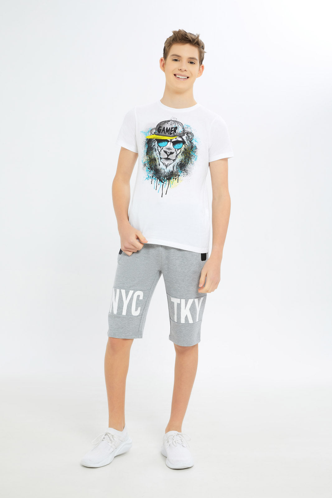 Redtag-Boys-Grey-Mel-Brkln-Hrlm-Active-Shorts-BSR-Shorts,-Category:Shorts,-Colour:Grey,-Deals:New-In,-Dept:Boys,-Filter:Senior-Boys-(8-to-14-Yrs),-H1:KWR,-H2:BSR,-H3:SPW,-H4:AST,-New-In-BSR-APL,-Non-Sale,-S23C,-Season:S23C,-Section:Boys-(0-to-14Yrs)-Senior-Boys-9 to 14 Years
