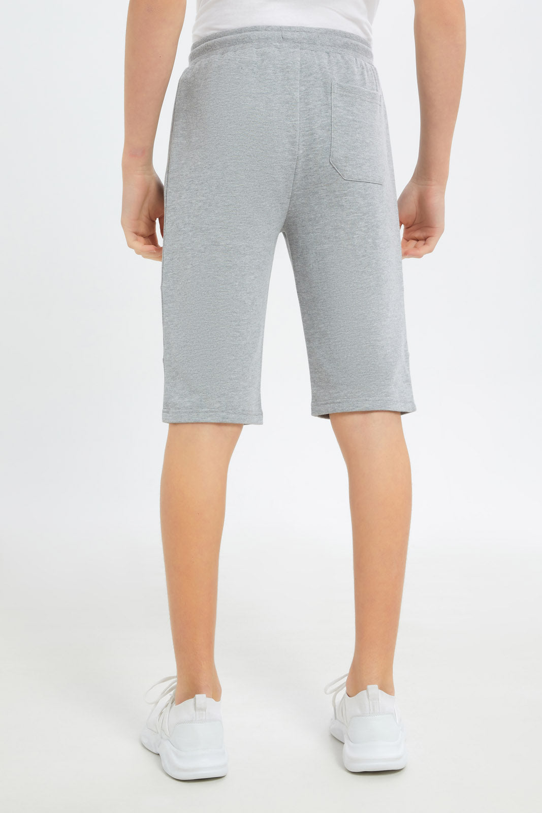 Redtag-Boys-Grey-Mel-Brkln-Hrlm-Active-Shorts-BSR-Shorts,-Category:Shorts,-Colour:Grey,-Deals:New-In,-Dept:Boys,-Filter:Senior-Boys-(8-to-14-Yrs),-H1:KWR,-H2:BSR,-H3:SPW,-H4:AST,-New-In-BSR-APL,-Non-Sale,-S23C,-Season:S23C,-Section:Boys-(0-to-14Yrs)-Senior-Boys-9 to 14 Years