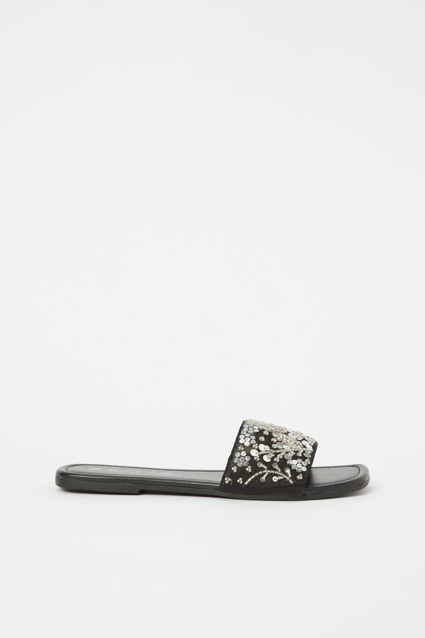 Redtag-Black-And-Silver-Embellished-Mule-Category:Shoes,-Colour:Black,-Deals:New-In,-Filter:Women's-Footwear,-H1:FOO,-H2:LAD,-H3:SAF,-H4:SAN,-LEC-Sandals,-New-In-Women-FOO,-Non-Sale,-Promo:,-RMD,-S23C,-Season:S23C,-Section:Women-Women's-
