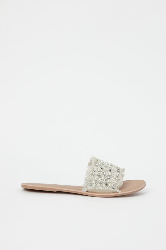 Redtag-Beige-Pearl-Trim-Sandal-Category:Shoes,-Colour:Beige,-Deals:New-In,-Filter:Women's-Footwear,-H1:FOO,-H2:LAD,-H3:SAF,-H4:SAN,-LEC-Sandals,-New-In-Women-FOO,-Non-Sale,-Promo:,-RMD,-S23C,-Season:S23C,-Section:Women-Women's-