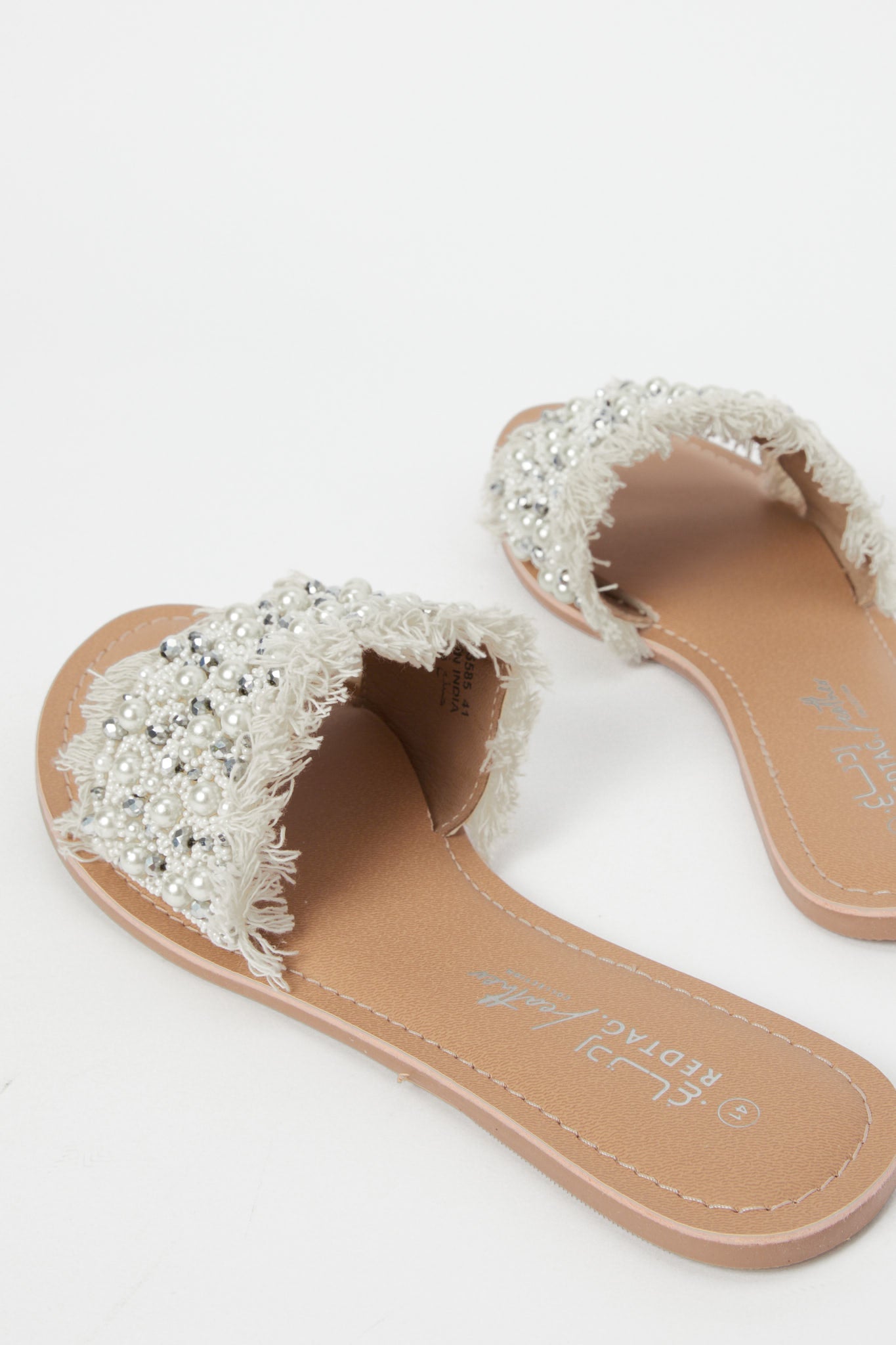 Redtag-Beige-Pearl-Trim-Sandal-Category:Shoes,-Colour:Beige,-Deals:New-In,-Filter:Women's-Footwear,-H1:FOO,-H2:LAD,-H3:SAF,-H4:SAN,-LEC-Sandals,-New-In-Women-FOO,-Non-Sale,-Promo:,-RMD,-S23C,-Season:S23C,-Section:Women-Women's-