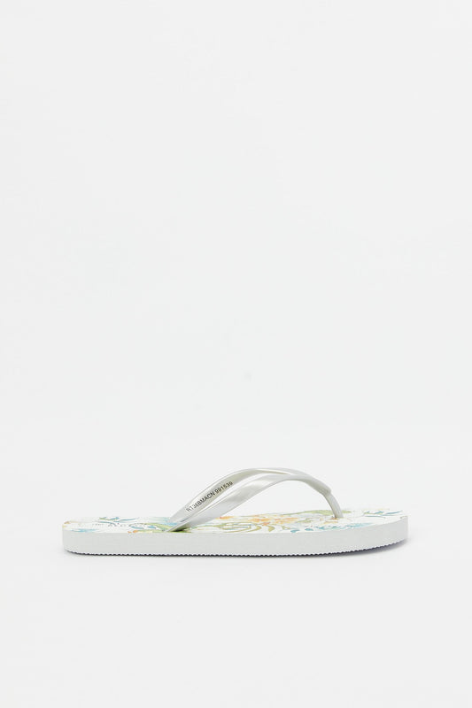 Redtag-Green-Stripe-Floral-Flip-Flop-Category:Shoes,-Colour:Green,-Deals:New-In,-Filter:Women's-Footwear,-H1:FOO,-H2:LAD,-H3:SAF,-H4:FLF,-N/A,-New-In-Women-FOO,-Non-Sale,-S23B,-Season:S23B,-Section:Women,-Women-Flip-Flops-Women's-