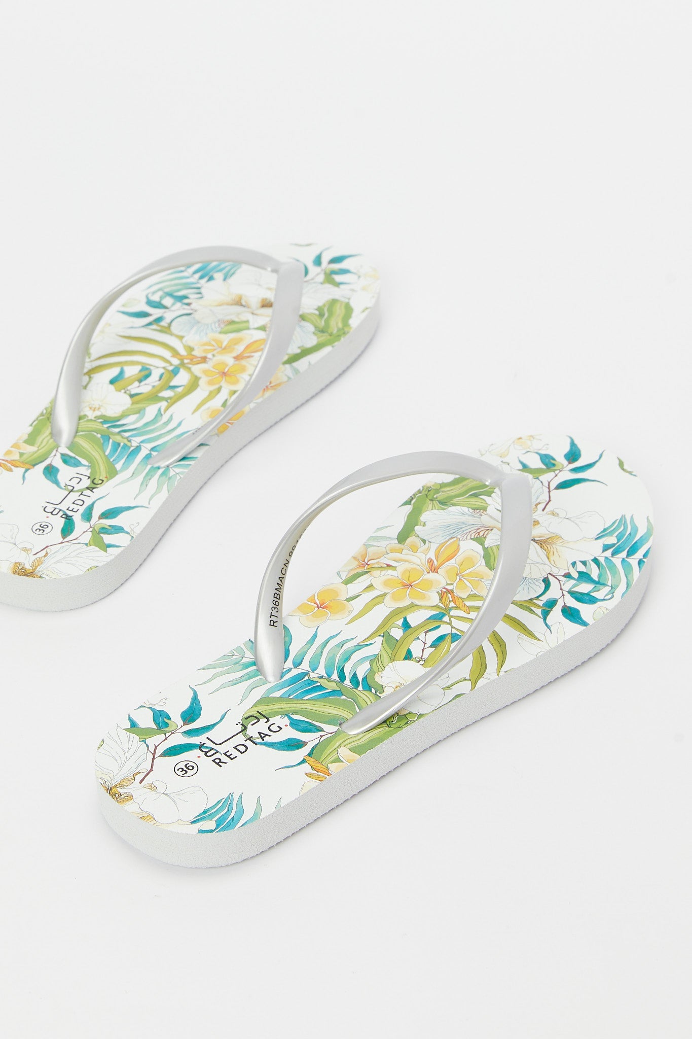 Redtag-Green-Stripe-Floral-Flip-Flop-Category:Shoes,-Colour:Green,-Deals:New-In,-Filter:Women's-Footwear,-H1:FOO,-H2:LAD,-H3:SAF,-H4:FLF,-N/A,-New-In-Women-FOO,-Non-Sale,-S23B,-Season:S23B,-Section:Women,-Women-Flip-Flops-Women's-