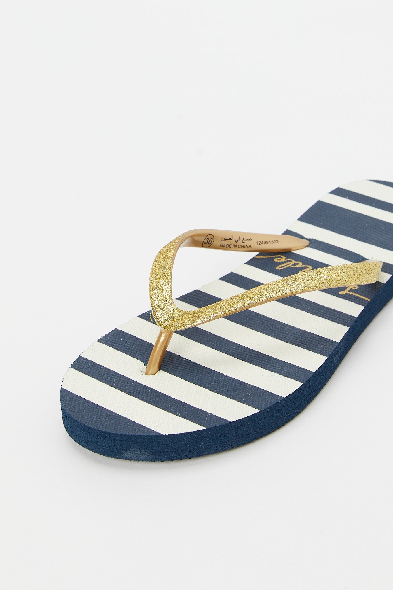 Redtag-Blue-Stripe-Flip-Flop-Category:Shoes,-Colour:Gold,-Deals:New-In,-Filter:Women's-Footwear,-H1:FOO,-H2:LAD,-H3:SAF,-H4:FLF,-N/A,-New-In-Women-FOO,-Non-Sale,-S23B,-Season:S23B,-Section:Women,-Women-Flip-Flops-Women's-