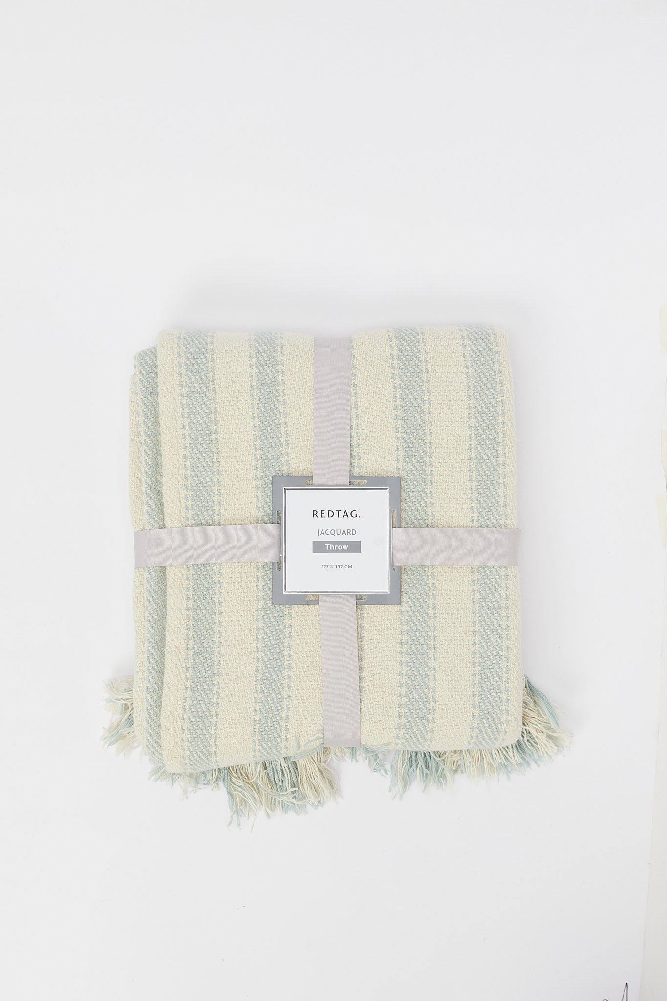 Redtag-Teal-Stripe-Jacquard-Throw-With-Fringe-Tassel-Category:Throws,-Colour:Teal,-Deals:New-In,-Filter:Home-Bedroom,-H1:HMW,-H2:BED,-H3:BEC,-H4:THR,-HMW-BED-Throws,-New-In-HMW-BED,-Non-Sale,-Promo:RIVA,-S23B,-Season:S23B,-Section:Homewares,-Style:JACQUARD-Home-Bedroom-