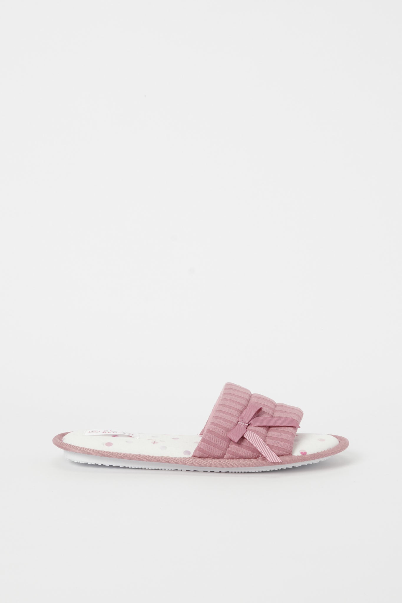 Redtag-Pink-Print-Slipper-With-Bow-Category:Shoes,-Colour:Pink,-Deals:New-In,-Filter:Women's-Footwear,-H1:FOO,-H2:LAD,-H3:SLI,-H4:SLI,-N/A,-New-In-Women-FOO,-Non-Sale,-S23C,-Season:S23C,-Section:Women,-Women-Slippers-Women's-