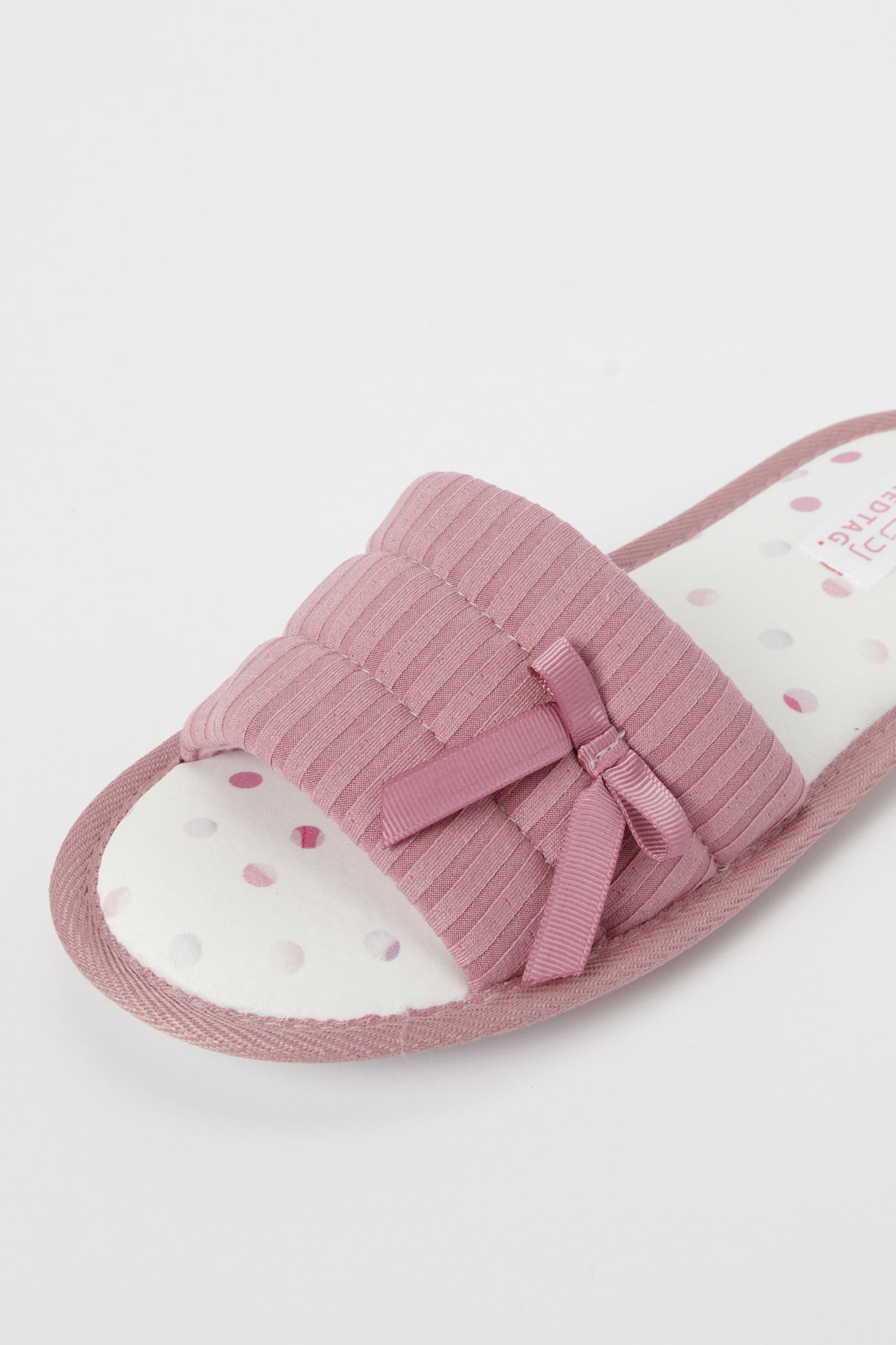 Redtag-Pink-Print-Slipper-With-Bow-Category:Shoes,-Colour:Pink,-Deals:New-In,-Filter:Women's-Footwear,-H1:FOO,-H2:LAD,-H3:SLI,-H4:SLI,-N/A,-New-In-Women-FOO,-Non-Sale,-S23C,-Season:S23C,-Section:Women,-Women-Slippers-Women's-