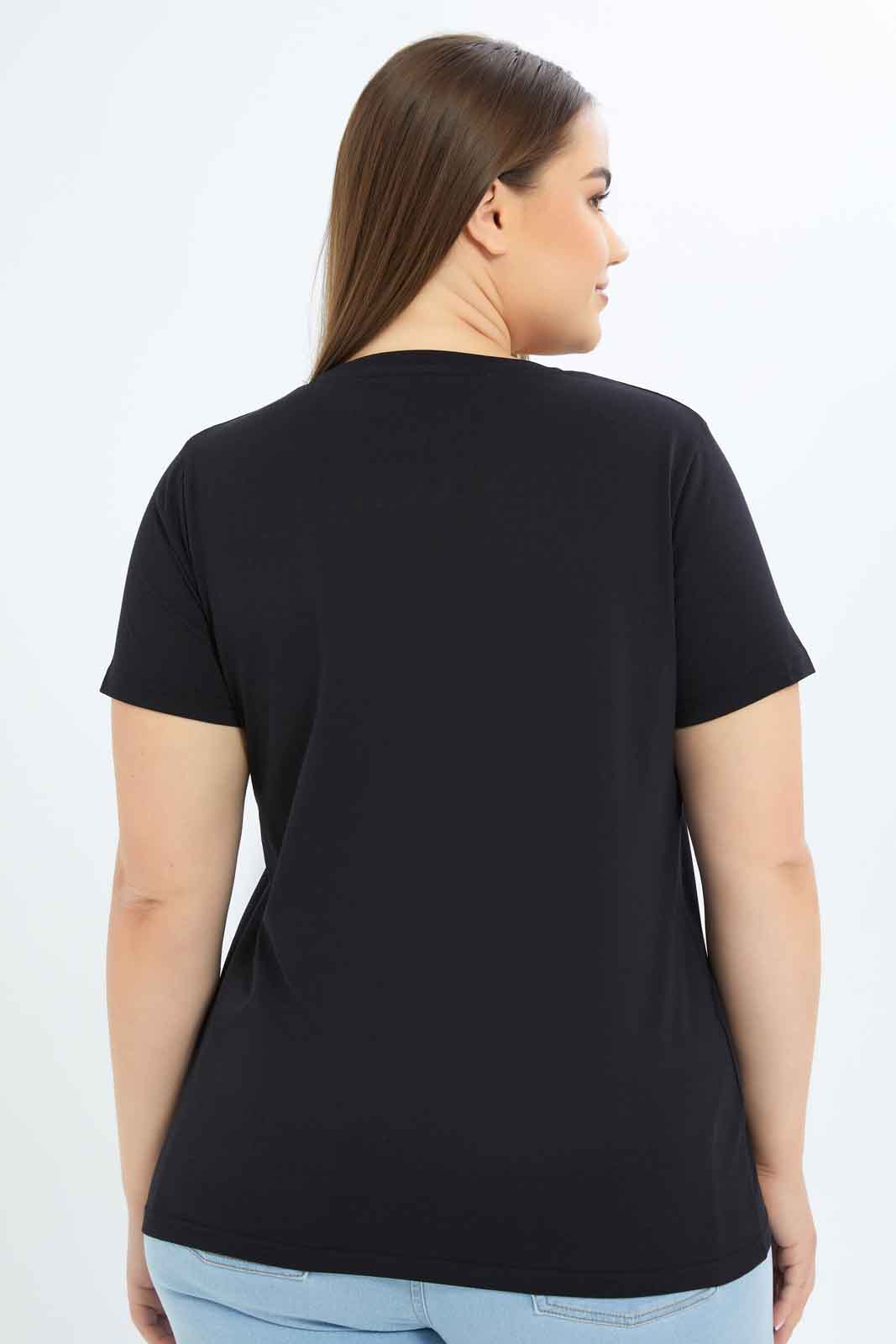 Redtag-Women-Black-Graphic-T-Shirt-Category:T-Shirts,-Colour:Black,-Deals:New-In,-Dept:Ladieswear,-Filter:Plus-Size,-LDP-T-Shirts,-New-In-LDP-APL,-Non-Sale,-S23B,-Section:Women,-TBL-Women's-