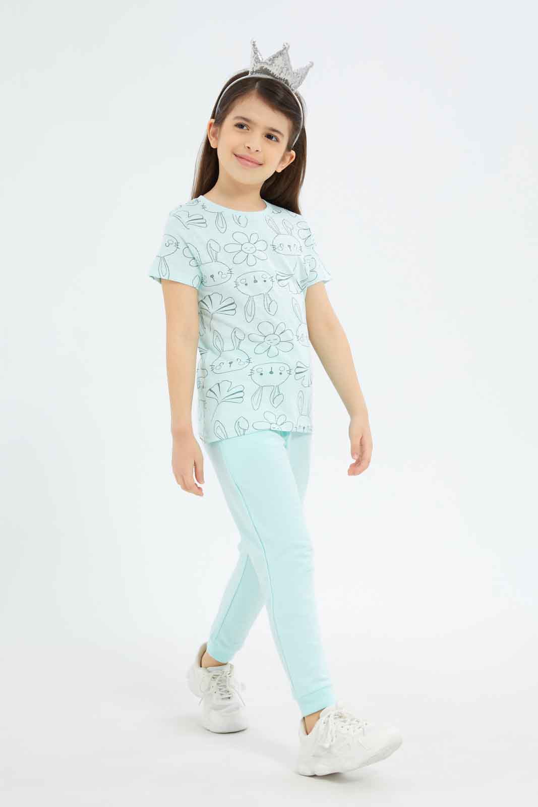 Redtag-Girls-Mint-All-Over-Print-Tee-Category:T-Shirts,-Colour:Mint,-Deals:New-In,-Dept:Girls,-Filter:Girls-(2-to-8-Yrs),-GIR-T-Shirts,-New-In-GIR-APL,-Non-Sale,-S23B,-Section:Girls-(0-to-14Yrs),-TBL-Girls-2 to 8 Years
