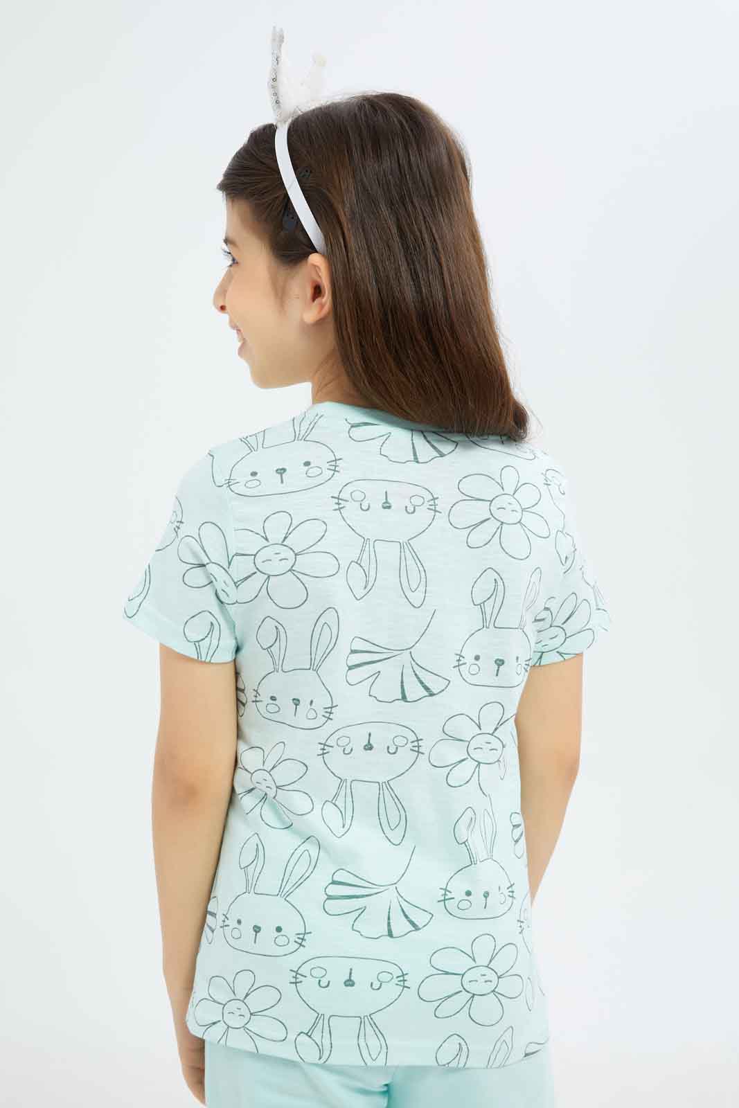 Redtag-Girls-Mint-All-Over-Print-Tee-Category:T-Shirts,-Colour:Mint,-Deals:New-In,-Dept:Girls,-Filter:Girls-(2-to-8-Yrs),-GIR-T-Shirts,-New-In-GIR-APL,-Non-Sale,-S23B,-Section:Girls-(0-to-14Yrs),-TBL-Girls-2 to 8 Years