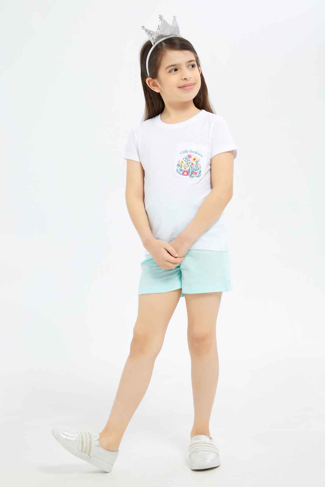 Redtag-Girls-Cream-With-Embro-Top-Category:T-Shirts,-Colour:Cream,-Deals:New-In,-Dept:Girls,-Filter:Girls-(2-to-8-Yrs),-GIR-T-Shirts,-New-In-GIR-APL,-Non-Sale,-S23B,-Section:Girls-(0-to-14Yrs),-TBL-Girls-2 to 8 Years