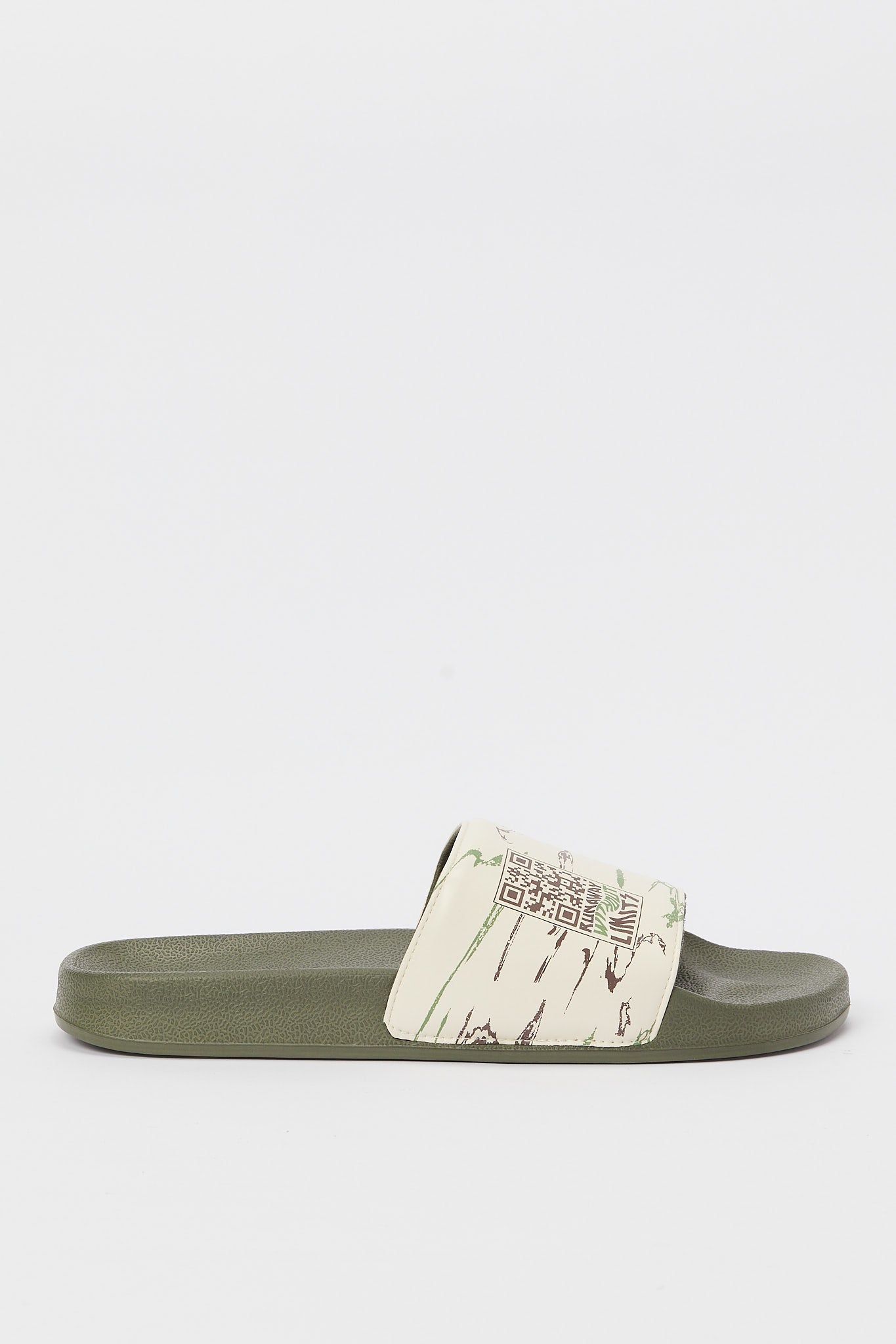 Redtag-Offwhite-Slogan-Strap-Slide-Category:Shoes,-Colour:White,-Deals:New-In,-Filter:Men's-Footwear,-H1:FOO,-H2:GEN,-H3:SAF,-H4:FLF,-Men-Flip-Flops,-N/A,-New-In-Men-FOO,-Non-Sale,-S23B,-Season:S23B,-Section:Men-Men's-