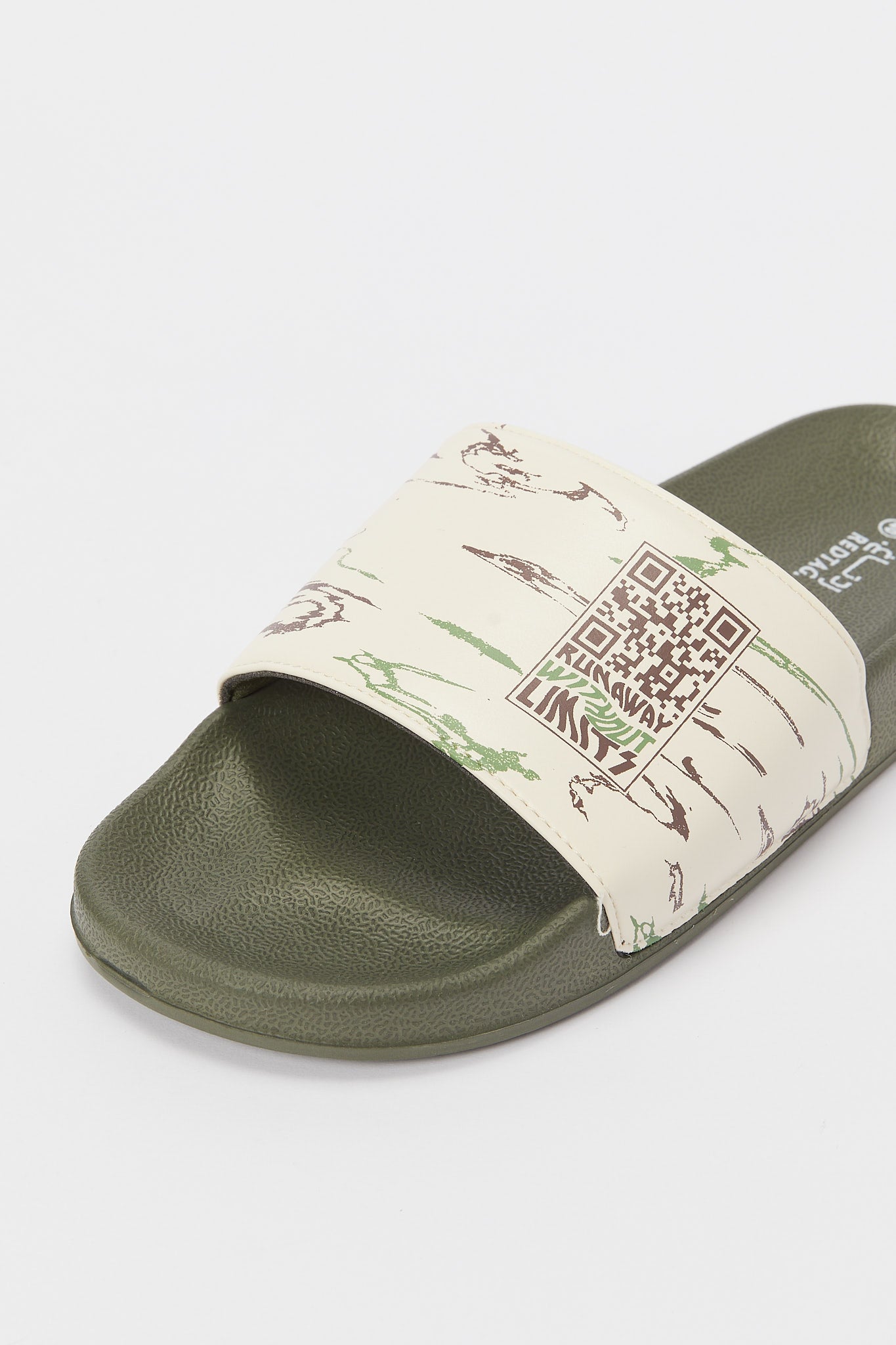 Redtag-Offwhite-Slogan-Strap-Slide-Category:Shoes,-Colour:White,-Deals:New-In,-Filter:Men's-Footwear,-H1:FOO,-H2:GEN,-H3:SAF,-H4:FLF,-Men-Flip-Flops,-N/A,-New-In-Men-FOO,-Non-Sale,-S23B,-Season:S23B,-Section:Men-Men's-