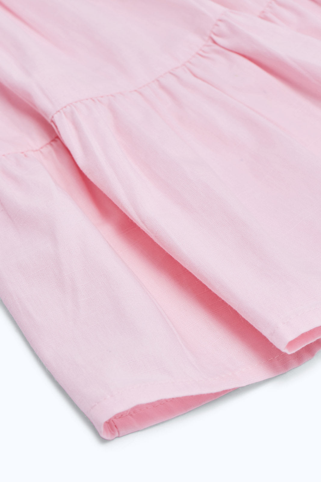Redtag-Girls-Pink-Solid-Tired-Puff-Sleeves-Dress-Category:Dresses,-Colour:Apricot,-Deals:New-In,-Dept:Girls,-Filter:Infant-Girls-(3-to-24-Mths),-H1:KWR,-H2:ING,-H3:DRS,-H4:CAD,-ING-Dresses,-New-In-ING-APL,-Non-Sale,-RMD,-S23C,-Season:S23C,-Section:Girls-(0-to-14Yrs)-Infant-Girls-3 to 24 Months