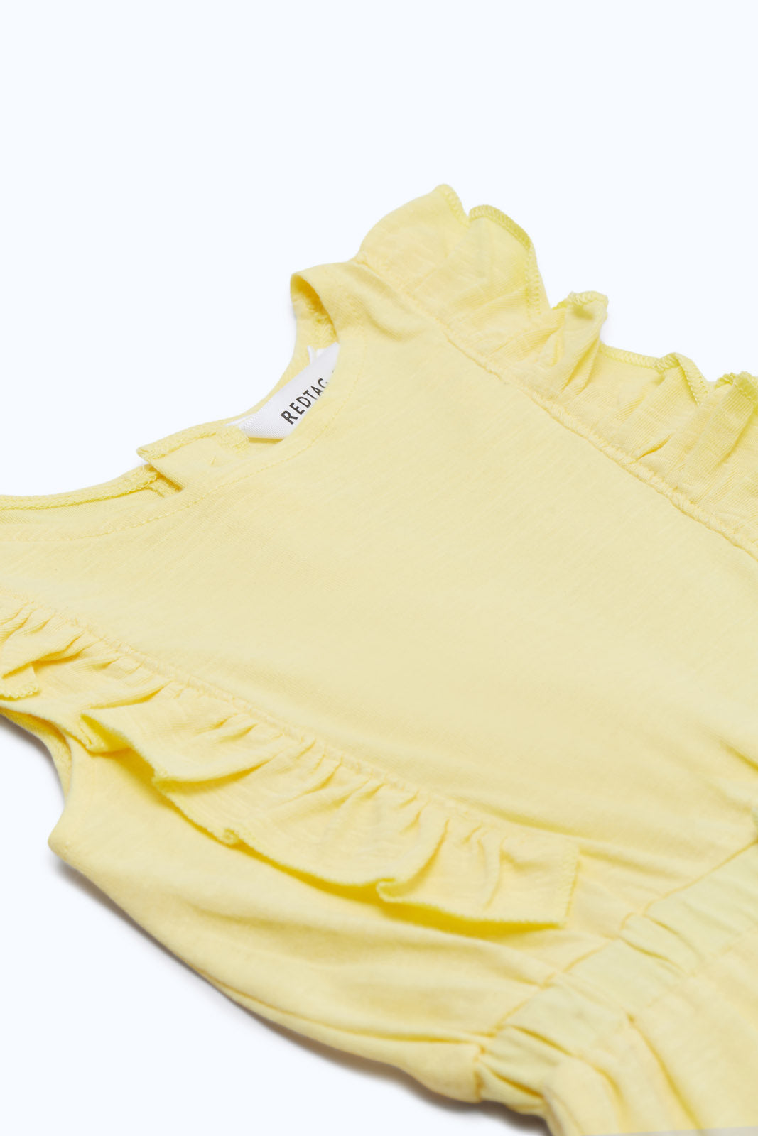 Redtag-Girls-Yellow-Solid-Slub-Jumpsuit-Category:Jumpsuits,-Colour:Yellow,-Deals:New-In,-Dept:Girls,-Filter:Infant-Girls-(3-to-24-Mths),-H1:KWR,-H2:ING,-H3:SET,-H4:JMS,-ING-Jumpsuits,-New-In-ING-APL,-Non-Sale,-S23C,-Season:S23C,-Section:Girls-(0-to-14Yrs)-Infant-Girls-3 to 24 Months