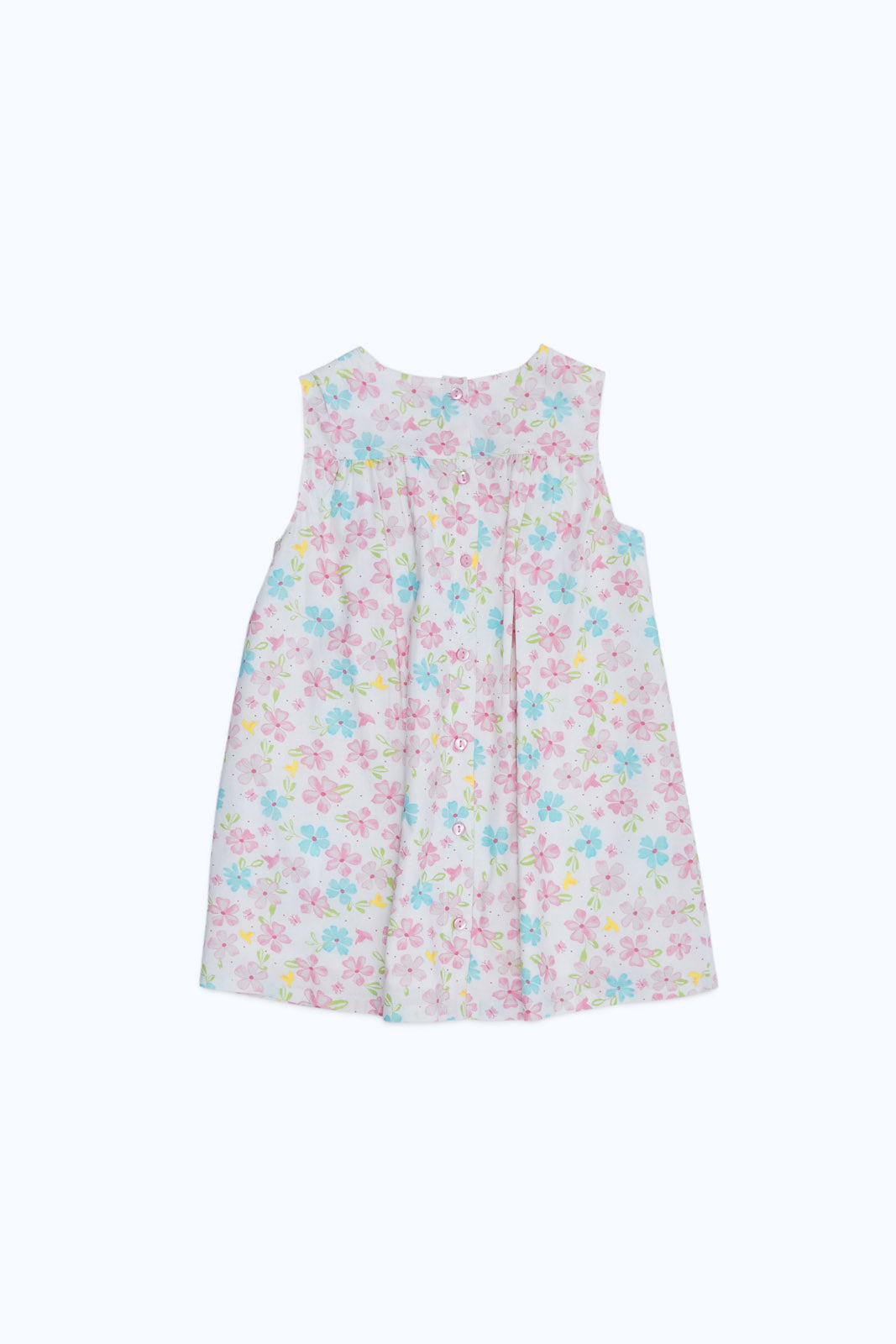 Redtag-Girls-White-All-Over-Floral-Print-Dress-Category:Dresses,-Colour:White,-Deals:New-In,-Dept:Girls,-Filter:Infant-Girls-(3-to-24-Mths),-H1:KWR,-H2:ING,-H3:DRS,-H4:CAD,-ING-Dresses,-New-In-ING-APL,-Non-Sale,-RMD,-S23C,-Season:S23C,-Section:Girls-(0-to-14Yrs)-Infant-Girls-3 to 24 Months