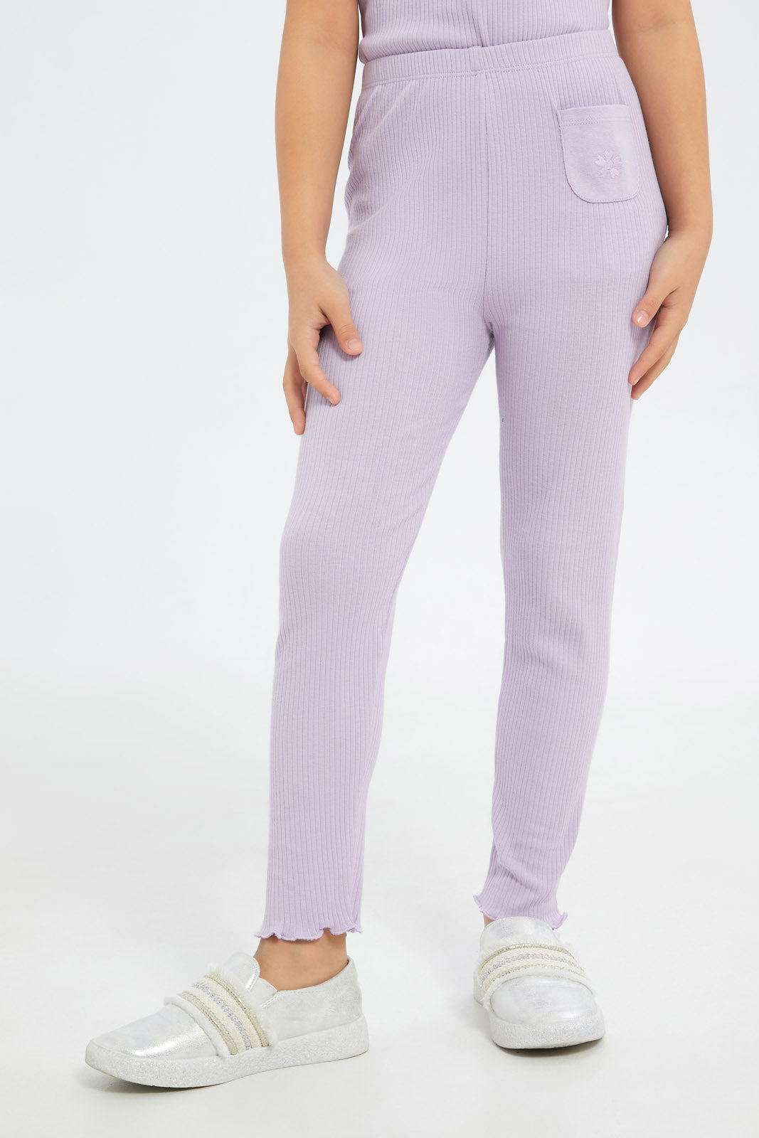 Redtag-Girls-Lilac-Drop-Needle-Leggings-Category:Leggings,-Colour:Lilac,-Deals:New-In,-Filter:Girls-(2-to-8-Yrs),-GIR-Leggings,-H1:KWR,-H2:GIR,-H3:TRS,-H4:LEG,-New-In-GIR-APL,-Non-Sale,-S23B,-Season:S23B,-Section:Girls-(0-to-14Yrs),-TBL-Girls-2 to 8 Years