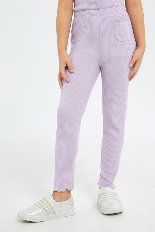 Redtag-Girls-Lilac-Drop-Needle-Leggings-Category:Leggings,-Colour:Lilac,-Deals:New-In,-Filter:Girls-(2-to-8-Yrs),-GIR-Leggings,-H1:KWR,-H2:GIR,-H3:TRS,-H4:LEG,-New-In-GIR-APL,-Non-Sale,-S23B,-Season:S23B,-Section:Girls-(0-to-14Yrs),-TBL-Girls-2 to 8 Years