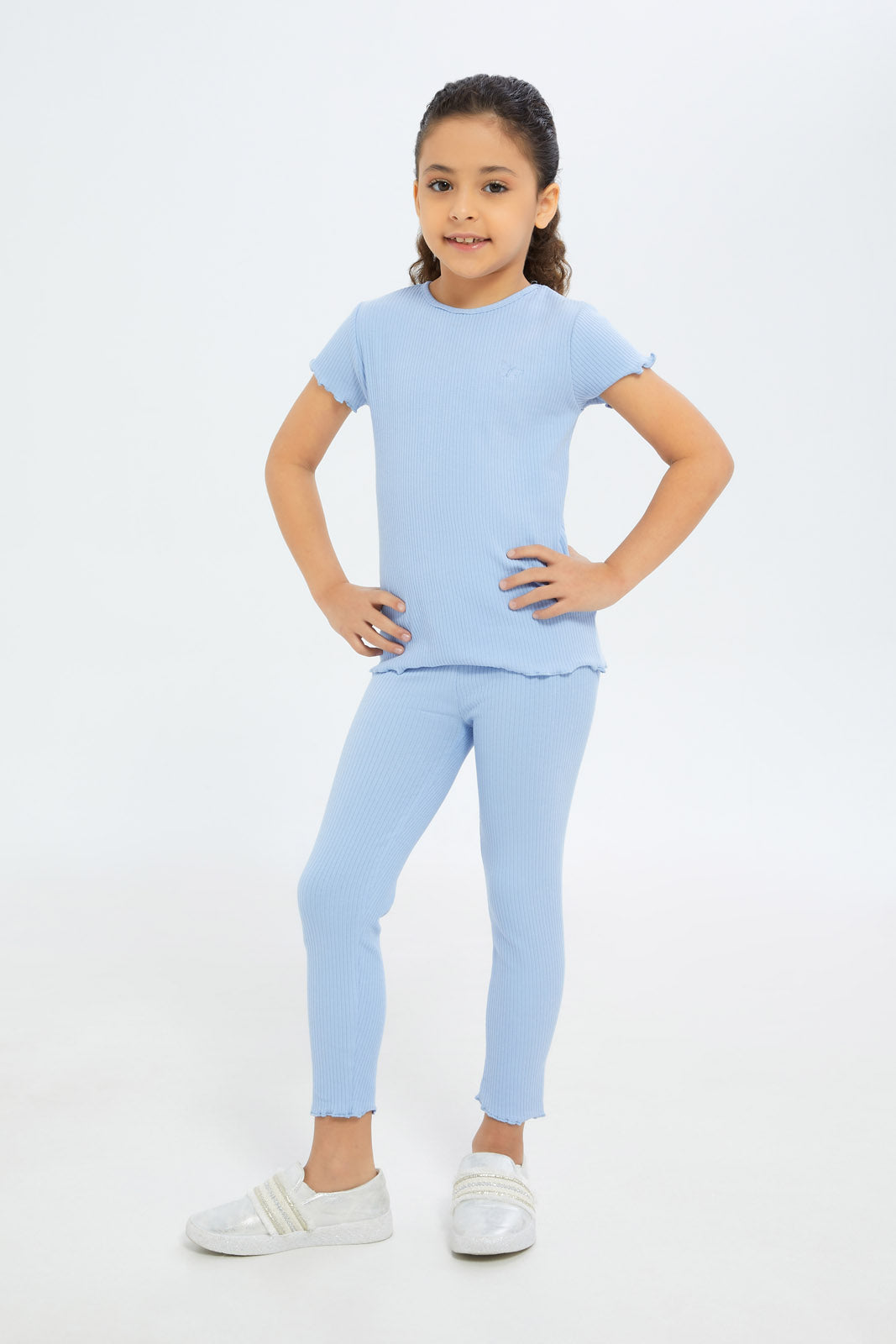 Redtag-Girls-Blue-Drop-Needle-Leggings-Category:Leggings,-Colour:Blue,-Deals:New-In,-Filter:Girls-(2-to-8-Yrs),-GIR-Leggings,-H1:KWR,-H2:GIR,-H3:TRS,-H4:LEG,-New-In-GIR-APL,-Non-Sale,-S23B,-Season:S23B,-Section:Girls-(0-to-14Yrs),-TBL-Girls-2 to 8 Years