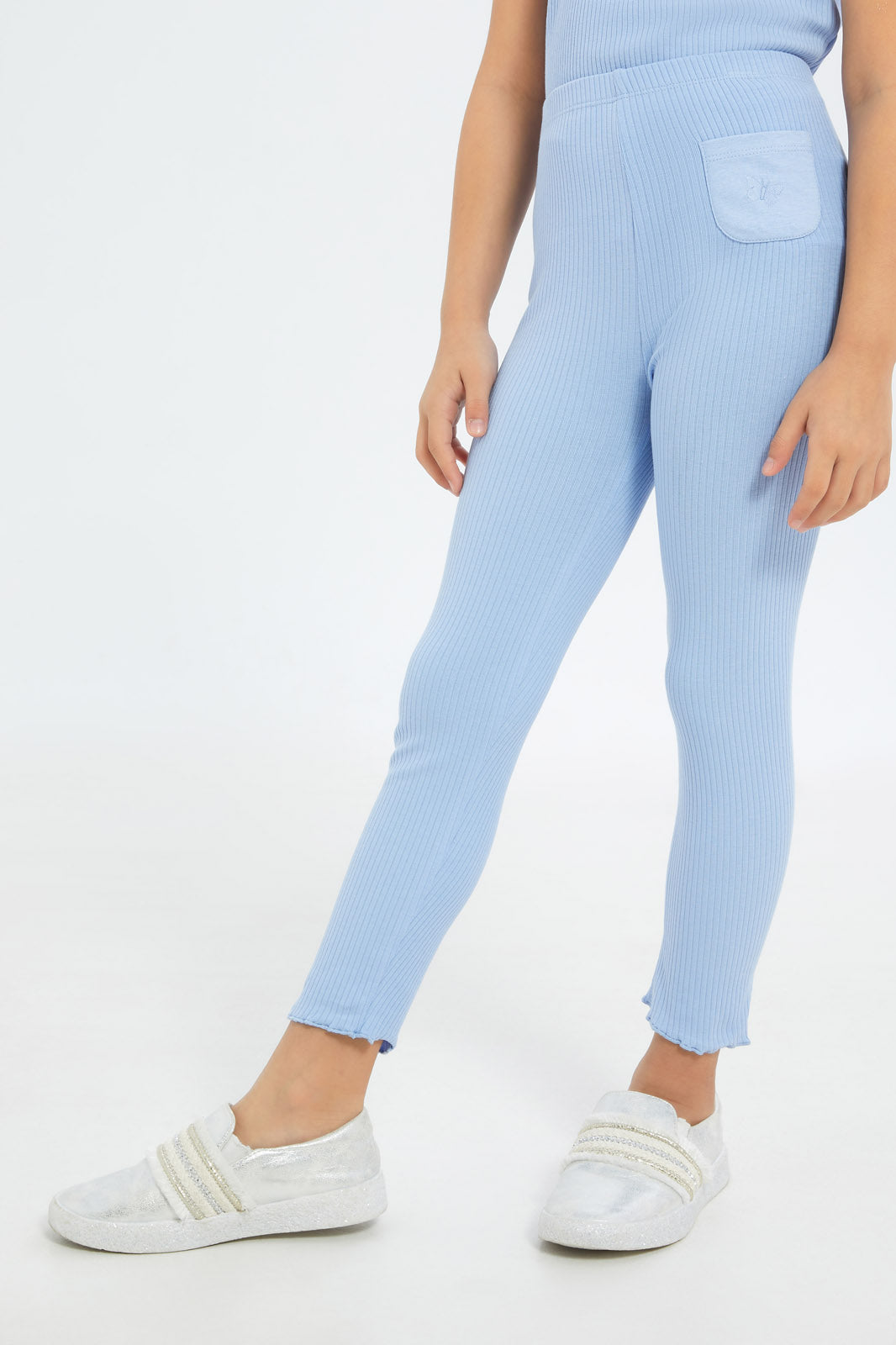 Redtag-Girls-Blue-Drop-Needle-Leggings-Category:Leggings,-Colour:Blue,-Deals:New-In,-Filter:Girls-(2-to-8-Yrs),-GIR-Leggings,-H1:KWR,-H2:GIR,-H3:TRS,-H4:LEG,-New-In-GIR-APL,-Non-Sale,-S23B,-Season:S23B,-Section:Girls-(0-to-14Yrs),-TBL-Girls-2 to 8 Years