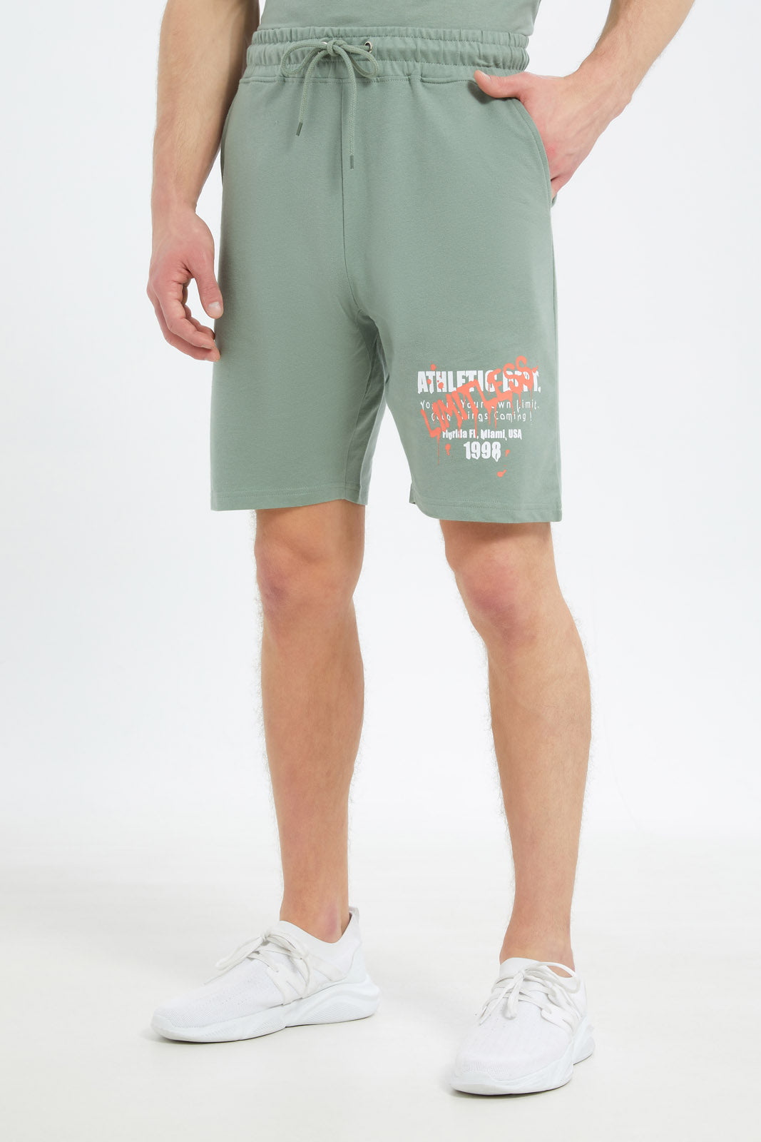 Redtag-Men-Sage-Green-Lounge-Shorts-Category:Shorts,-Colour:Green,-Deals:New-In,-Filter:Men's-Clothing,-Men-Shorts,-New-In-Men-APL,-Non-Sale,-S23C,-Section:Men--