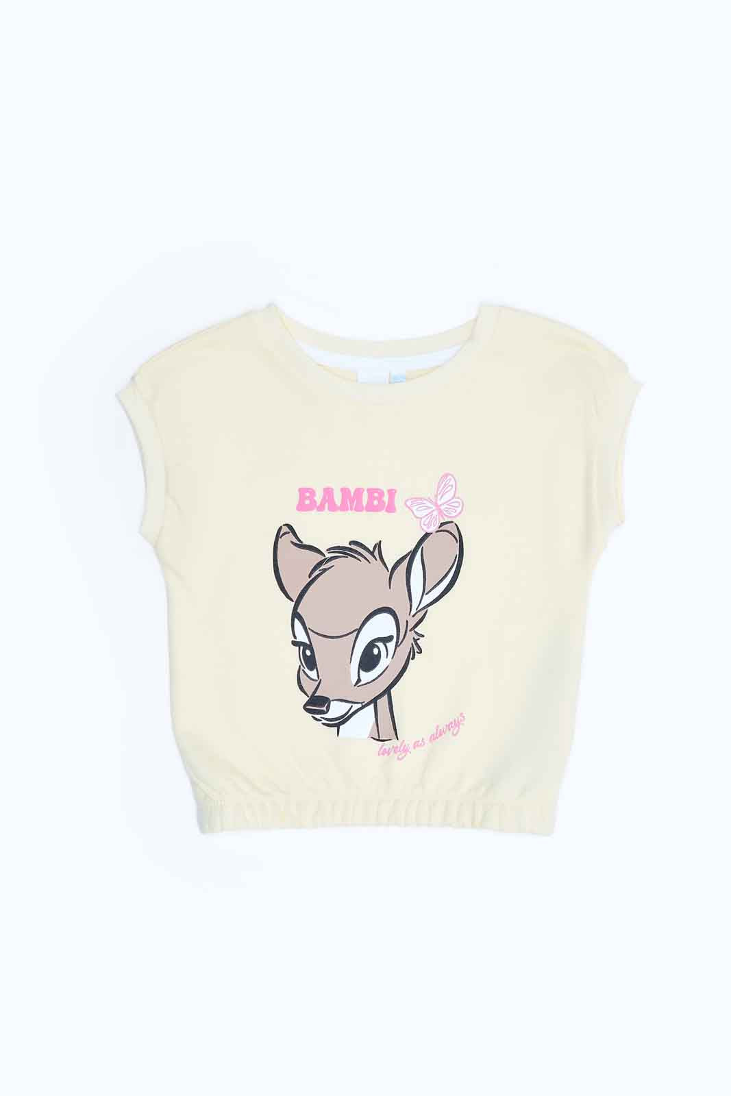 Redtag-Girls-Yellow-Bambi-Print-Top-Category:T-Shirts,-Colour:Yellow,-Deals:2-FOR-49,-Deals:New-In,-Filter:Infant-Girls-(3-to-24-Mths),-ING-T-Shirts,-MQN,-New-In-ING-APL,-Non-Sale,-S23B,-Section:Girls-(0-to-14Yrs),-TBL-Infant-Girls-3 to 24 Months