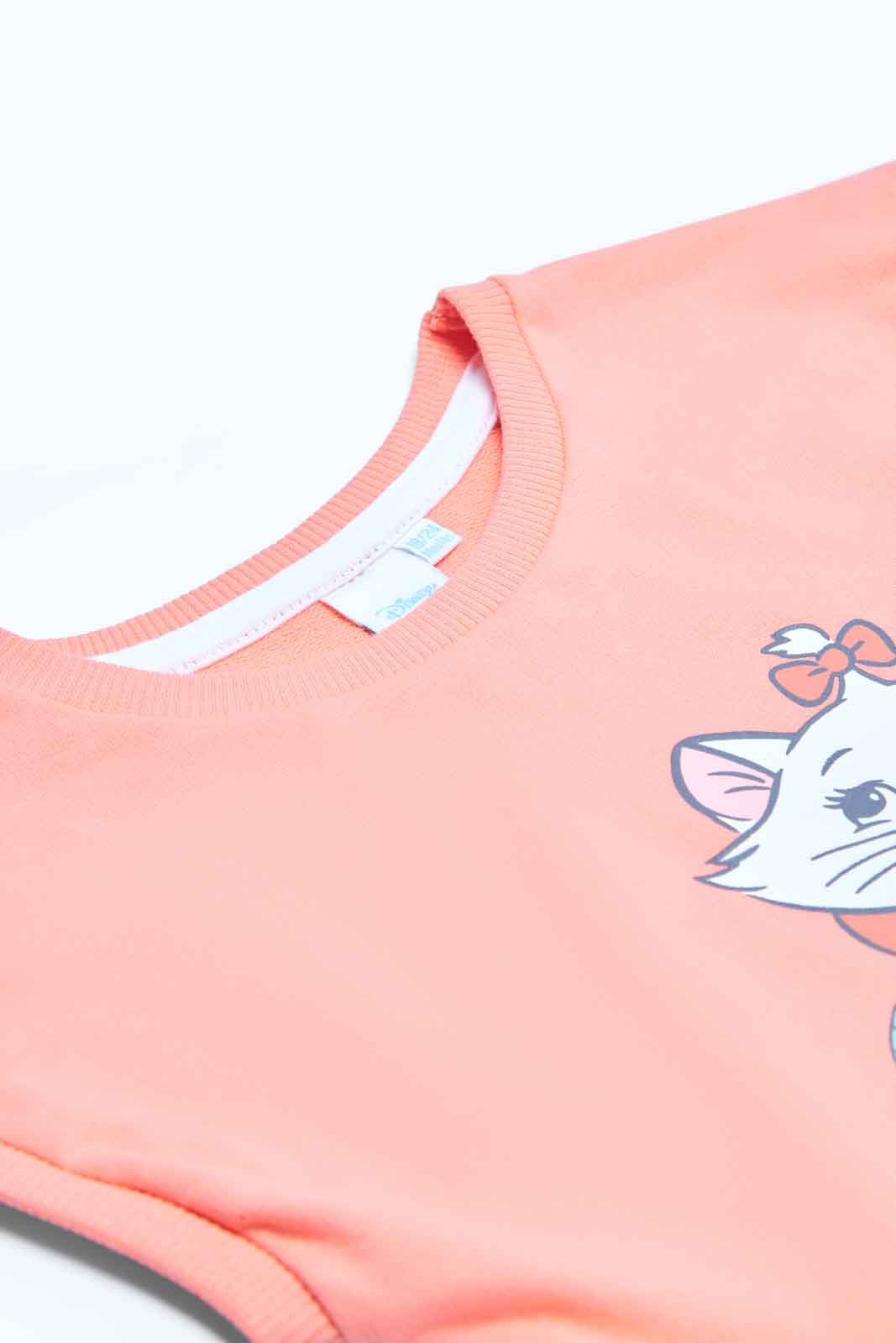 Redtag-Girls-Coral-Marie-Print-Top-Category:T-Shirts,-Colour:Apricot,-Deals:2-FOR-49,-Deals:New-In,-Filter:Infant-Girls-(3-to-24-Mths),-ING-T-Shirts,-MQN,-New-In-ING-APL,-Non-Sale,-S23B,-Section:Girls-(0-to-14Yrs),-TBL-Infant-Girls-3 to 24 Months