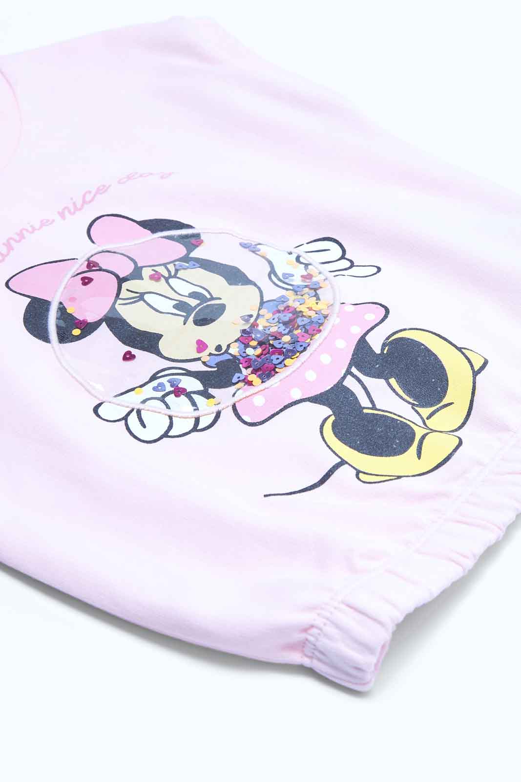 Redtag-Girls-Pink-Mini-Mouse-Print-Top-Category:T-Shirts,-Colour:Apricot,-Deals:2-FOR-49,-Deals:New-In,-Filter:Infant-Girls-(3-to-24-Mths),-ING-T-Shirts,-MQN,-New-In-ING-APL,-Non-Sale,-S23B,-Section:Girls-(0-to-14Yrs),-TBL-Infant-Girls-3 to 24 Months