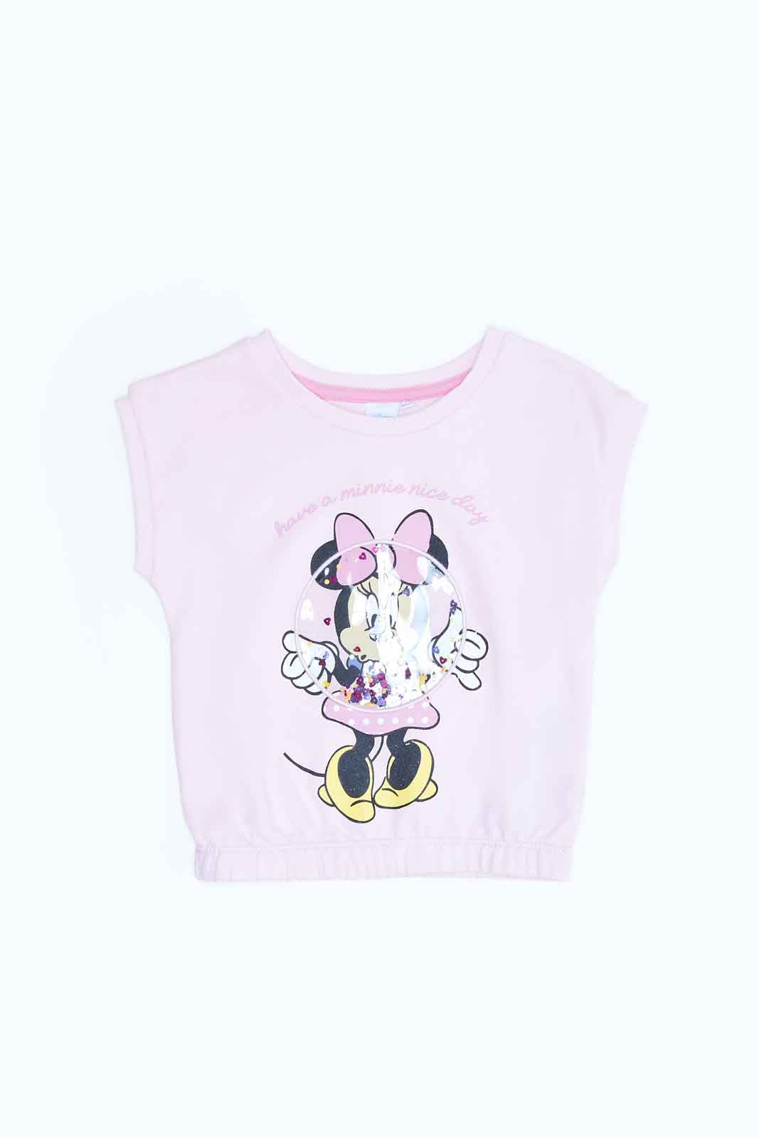 Redtag-Girls-Pink-Mini-Mouse-Print-Top-Category:T-Shirts,-Colour:Apricot,-Deals:2-FOR-49,-Deals:New-In,-Filter:Infant-Girls-(3-to-24-Mths),-ING-T-Shirts,-MQN,-New-In-ING-APL,-Non-Sale,-S23B,-Section:Girls-(0-to-14Yrs),-TBL-Infant-Girls-3 to 24 Months