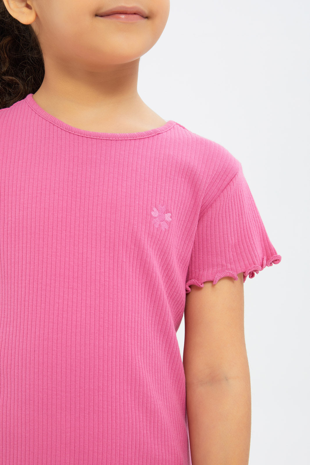 Redtag-Girls-Yellow-Drop-Needle-Tshirt-Category:T-Shirts,-Colour:Yellow,-Deals:New-In,-Filter:Girls-(2-to-8-Yrs),-GIR-T-Shirts,-H1:KWR,-H2:GIR,-H3:TSH,-H4:CAT,-New-In-GIR-APL,-Non-Sale,-S23B,-Season:S23B,-Section:Girls-(0-to-14Yrs),-TBL-Girls-2 to 8 Years