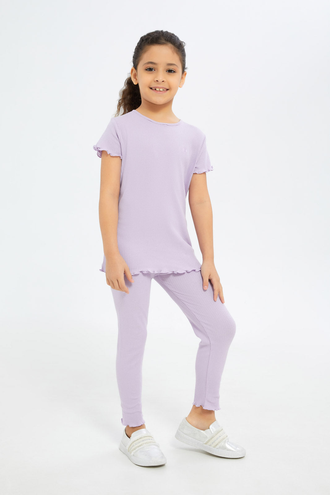 Redtag-Girls-Purple-Drop-Needle-Tshirt-Category:T-Shirts,-Colour:Purple,-Deals:New-In,-Filter:Girls-(2-to-8-Yrs),-GIR-T-Shirts,-H1:KWR,-H2:GIR,-H3:TSH,-H4:CAT,-New-In-GIR-APL,-Non-Sale,-S23B,-Season:S23B,-Section:Girls-(0-to-14Yrs),-TBL-Girls-2 to 8 Years